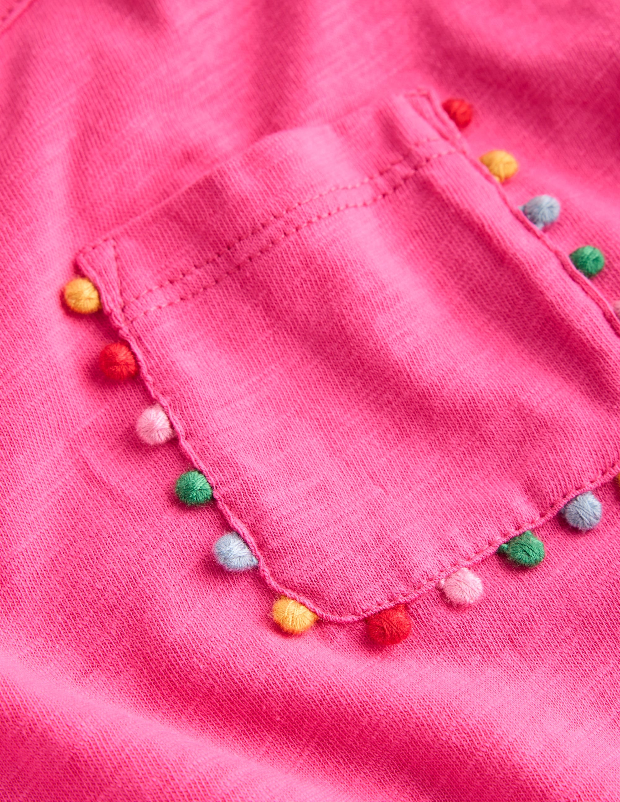 Tunique taille basse à pompons-Rose flamant - Image 3