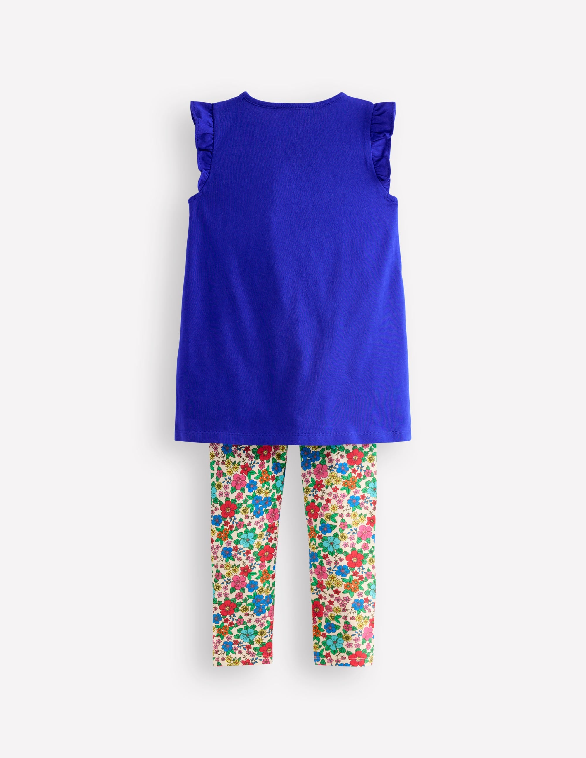 Ensemble avec tunique à manches volantées-Broderie bleu vif - Image 2