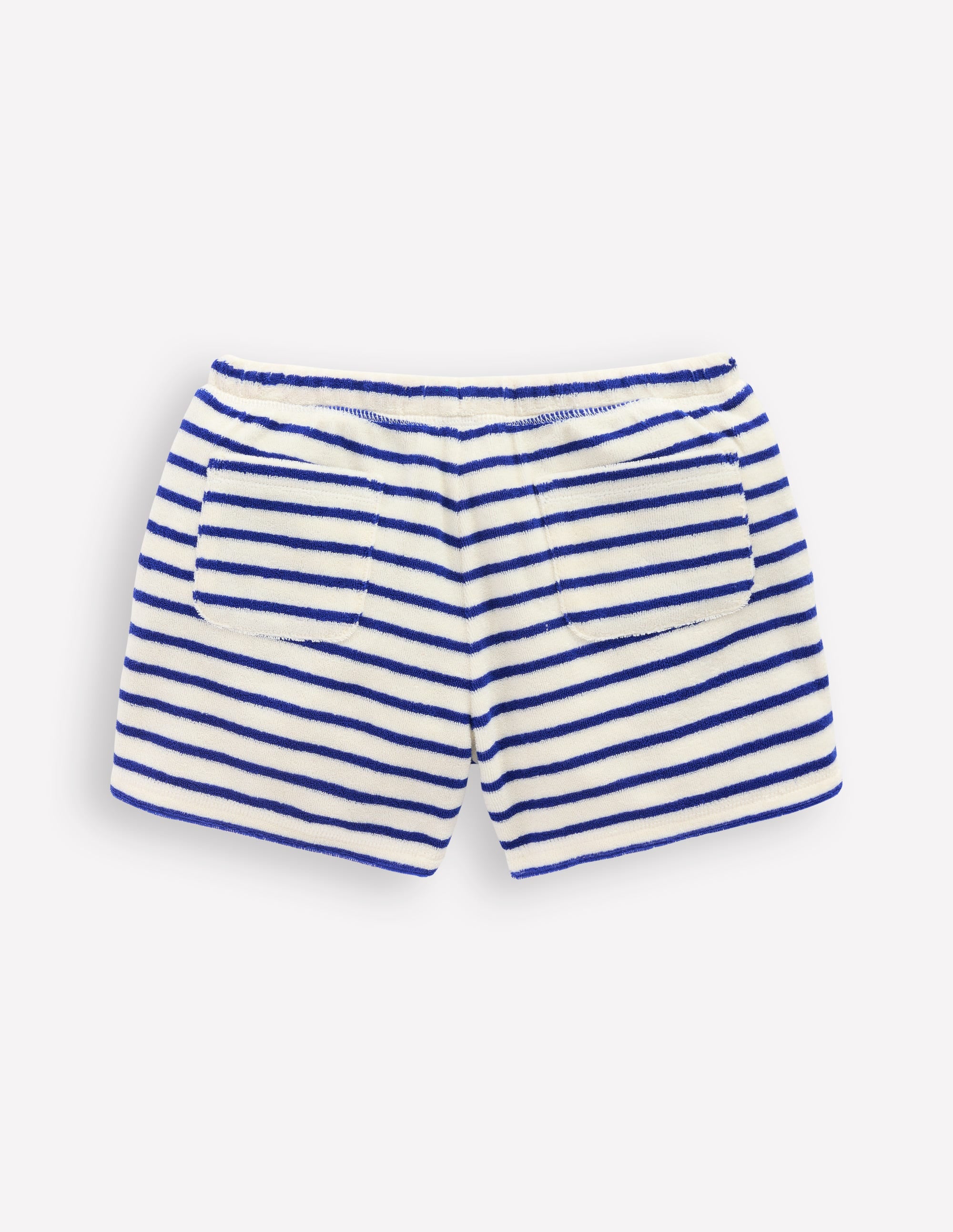 Gemusterte Frottee-Shorts-Weiches Naturweiß/Leuchtendes Meeresblau - Image 2