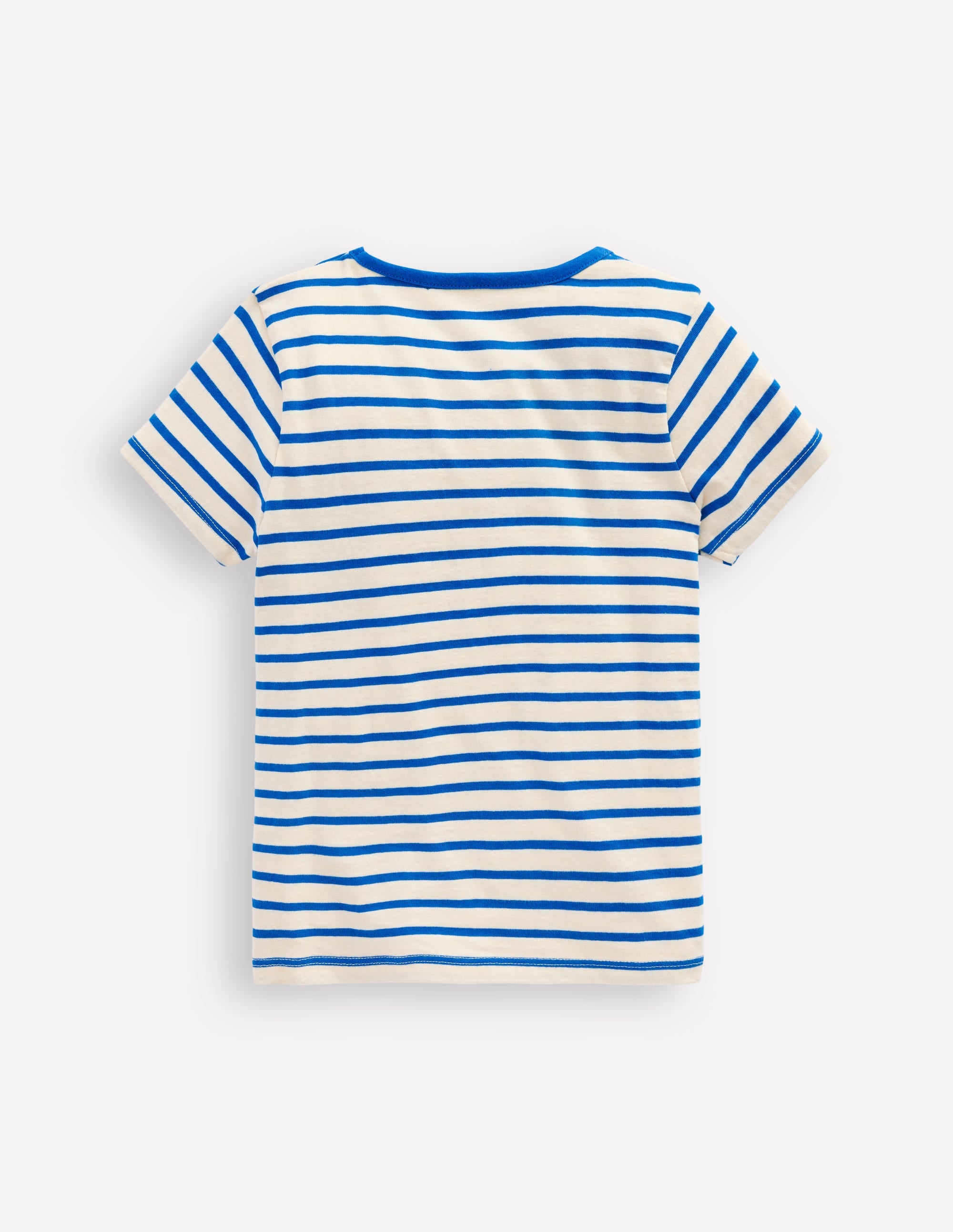 T-Shirt mit Applikation-Pfauenfederblau/Weiches Naturweiß - Image 2