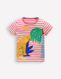 T-Shirt mit Applikation-Rosenblütenrosa Gepard