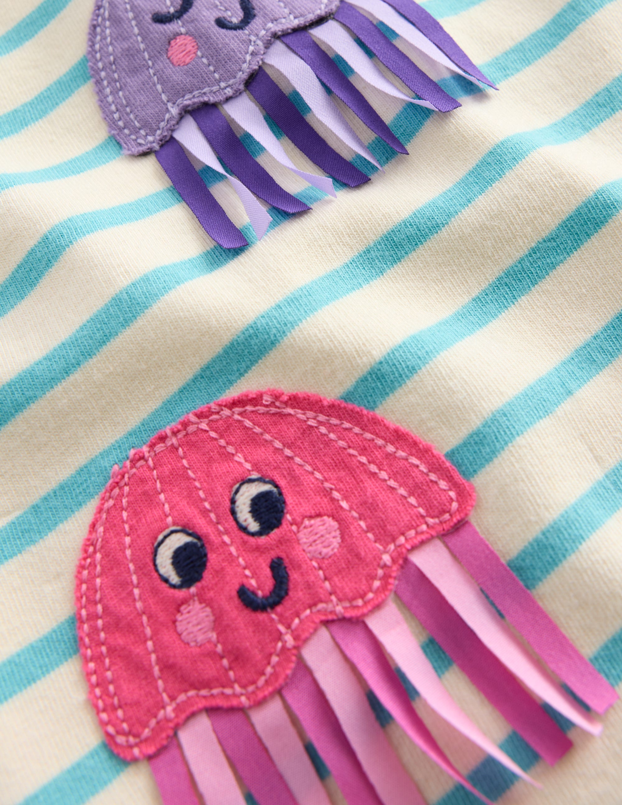 T-shirt à manches courtes volantées-Méduse bleu Caraïbes - Image 3
