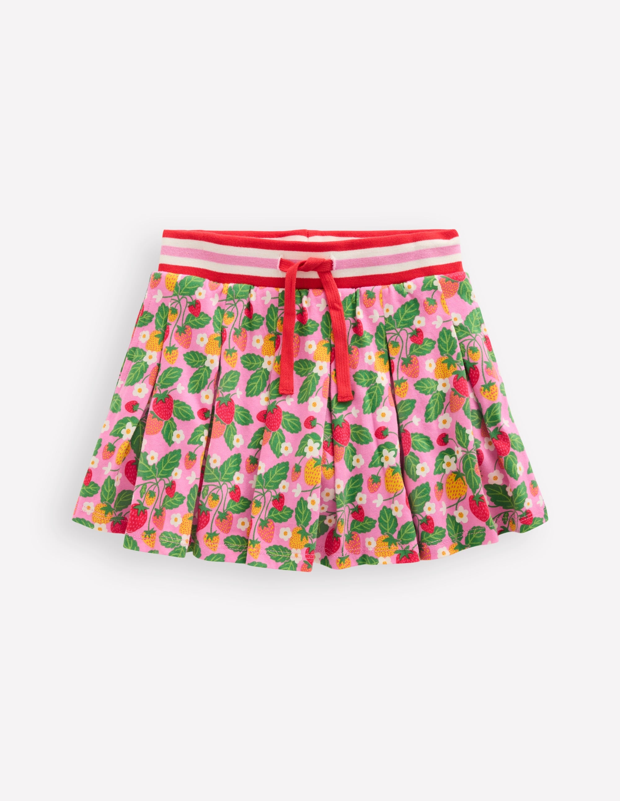 Plissierter Jersey-Skort-Kosmos-Rosa Erdbeer-Aufnäher - Image 1
