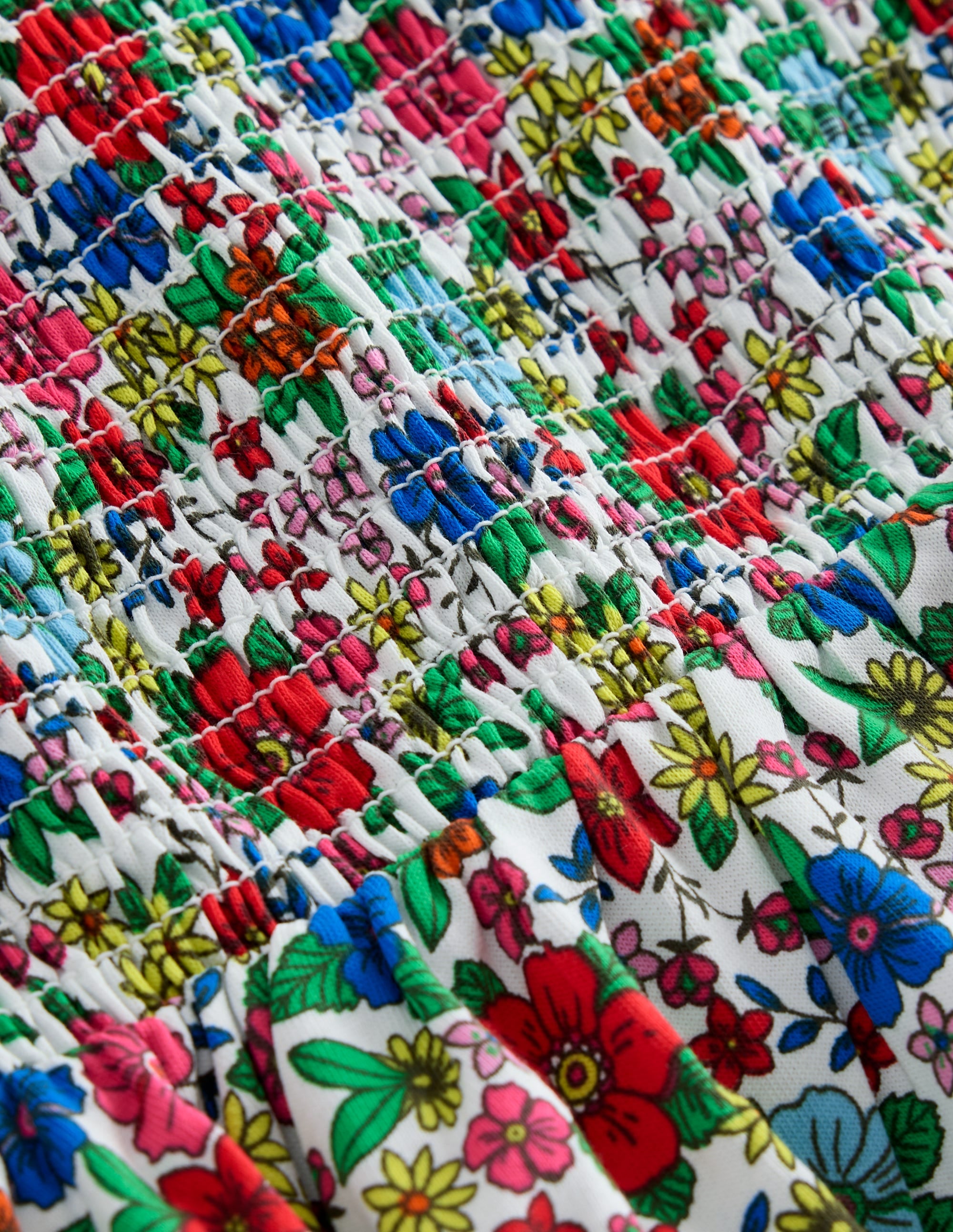 Willa Gerafftes Jerseykleid-Bunt Urlaub Blumenbeet - Image 4
