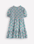 Aurora Gerafftes Kleid zum Herumwirbeln-Bunt Blumenbeet
