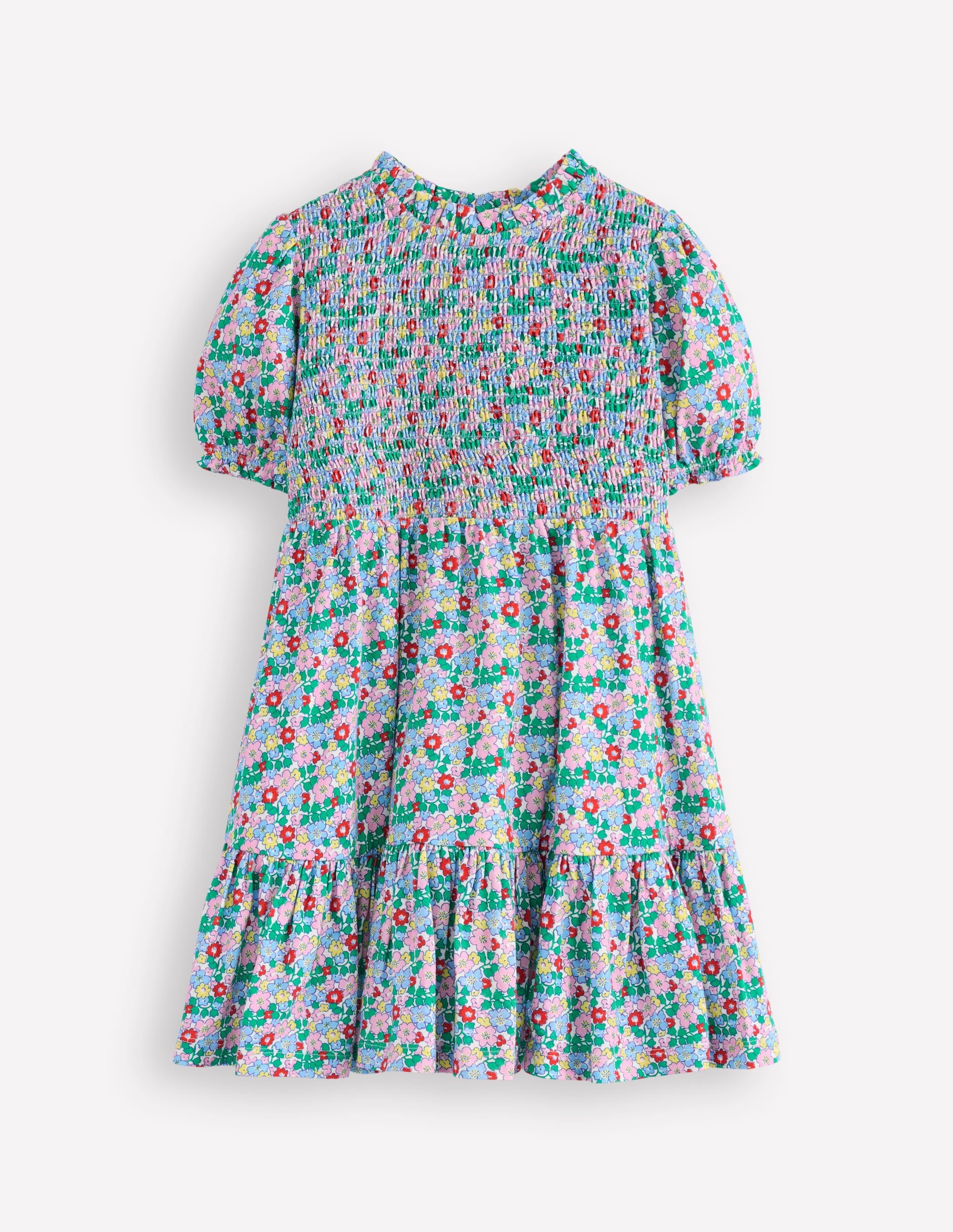 Robe Aurora tournoyante et froncée-Bunt Blumenbeet - Image 1