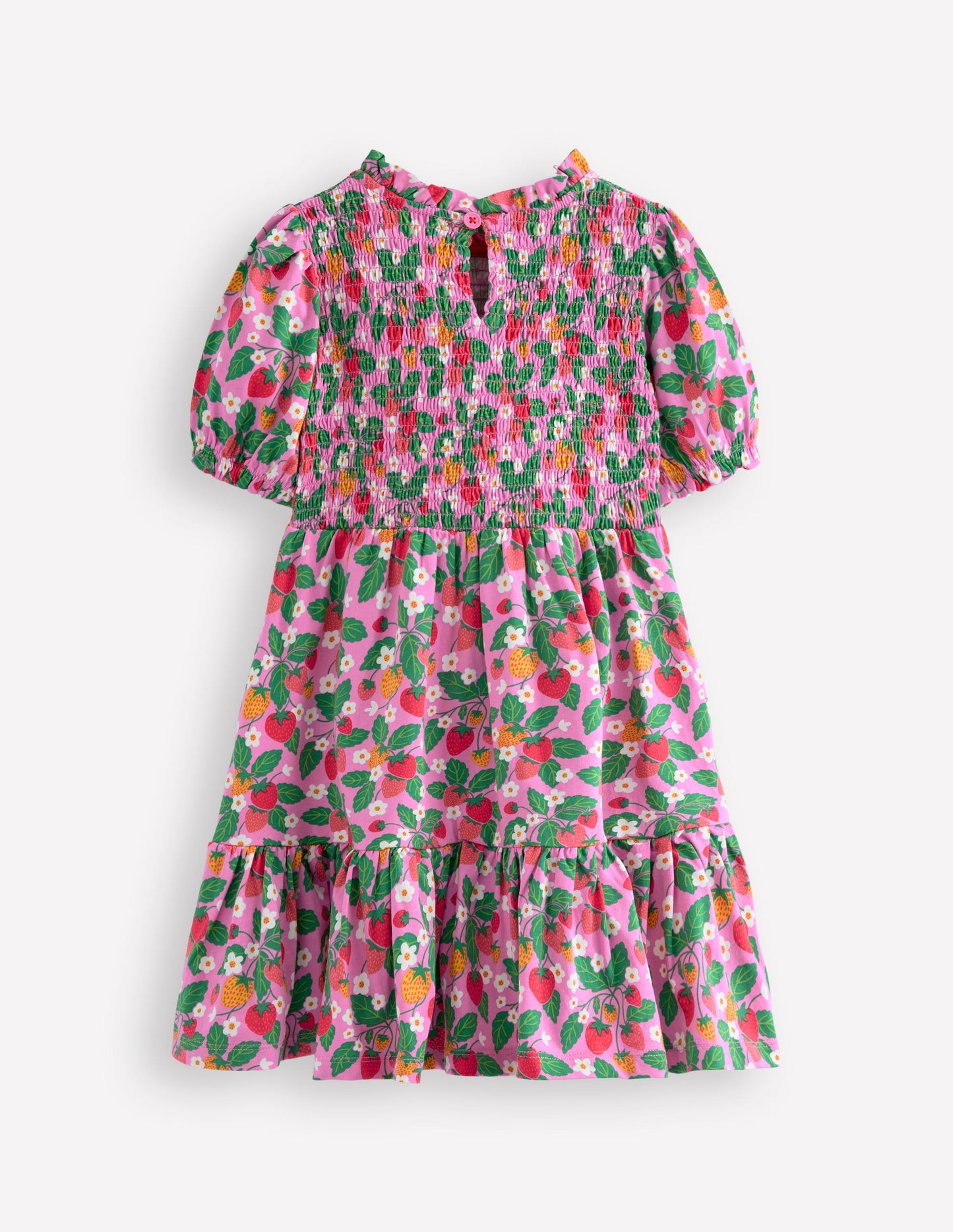 Robe Aurora tournoyante et froncée-Lit de fraises rose cosmos