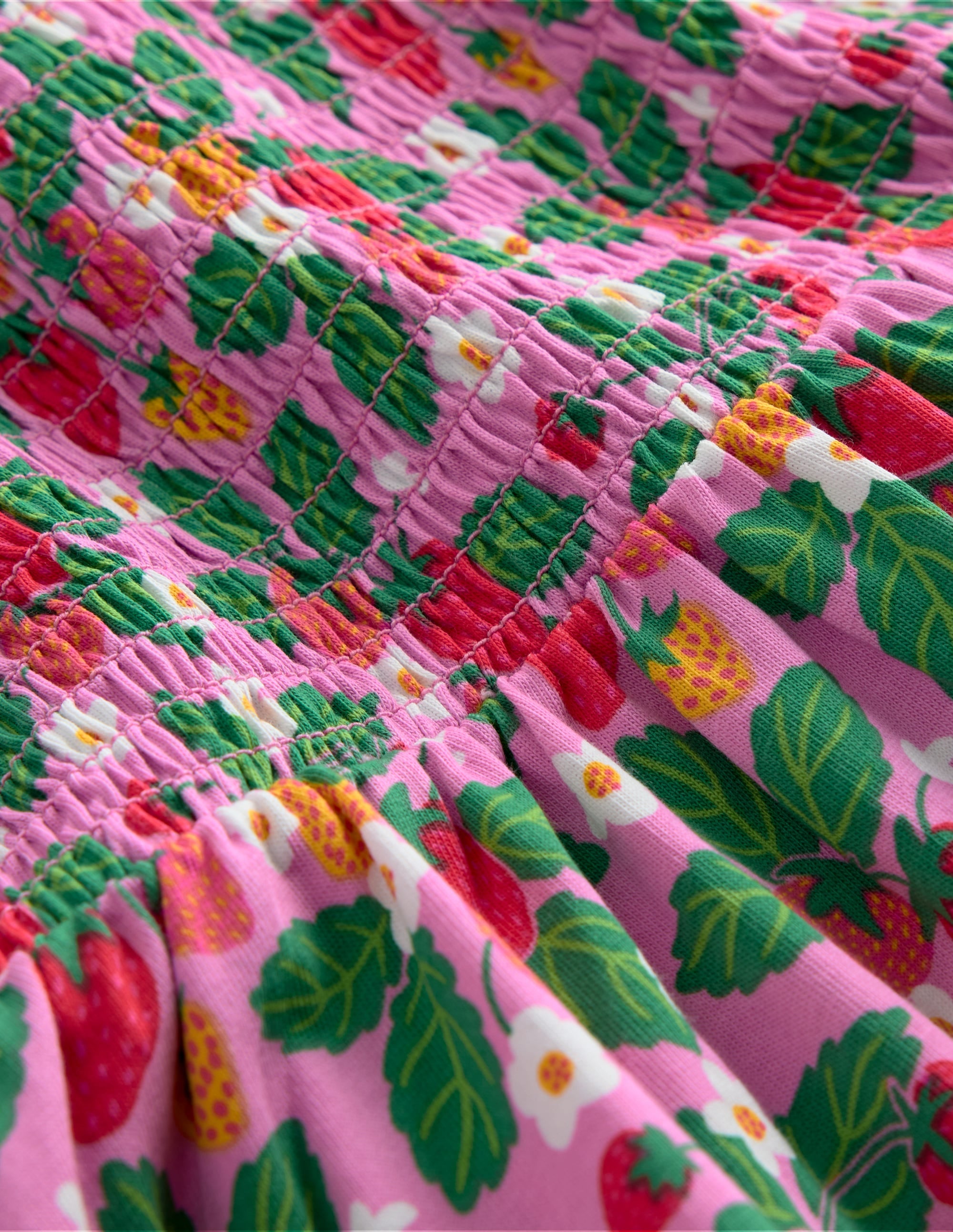 Robe Aurora tournoyante et froncée-Lit de fraises rose cosmos - Image 3