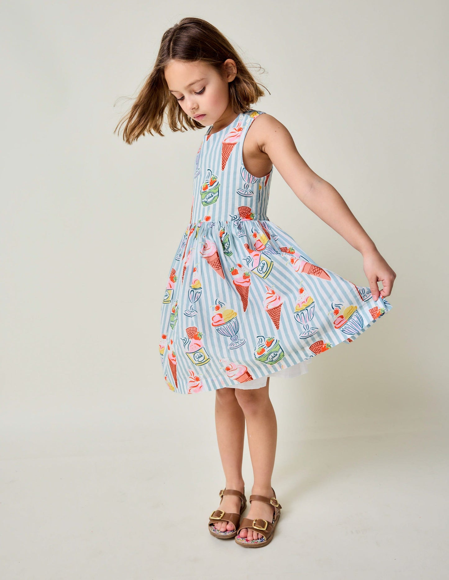 Harper Cross-Back Dress-Vintage Blue Ice Cream Stripe