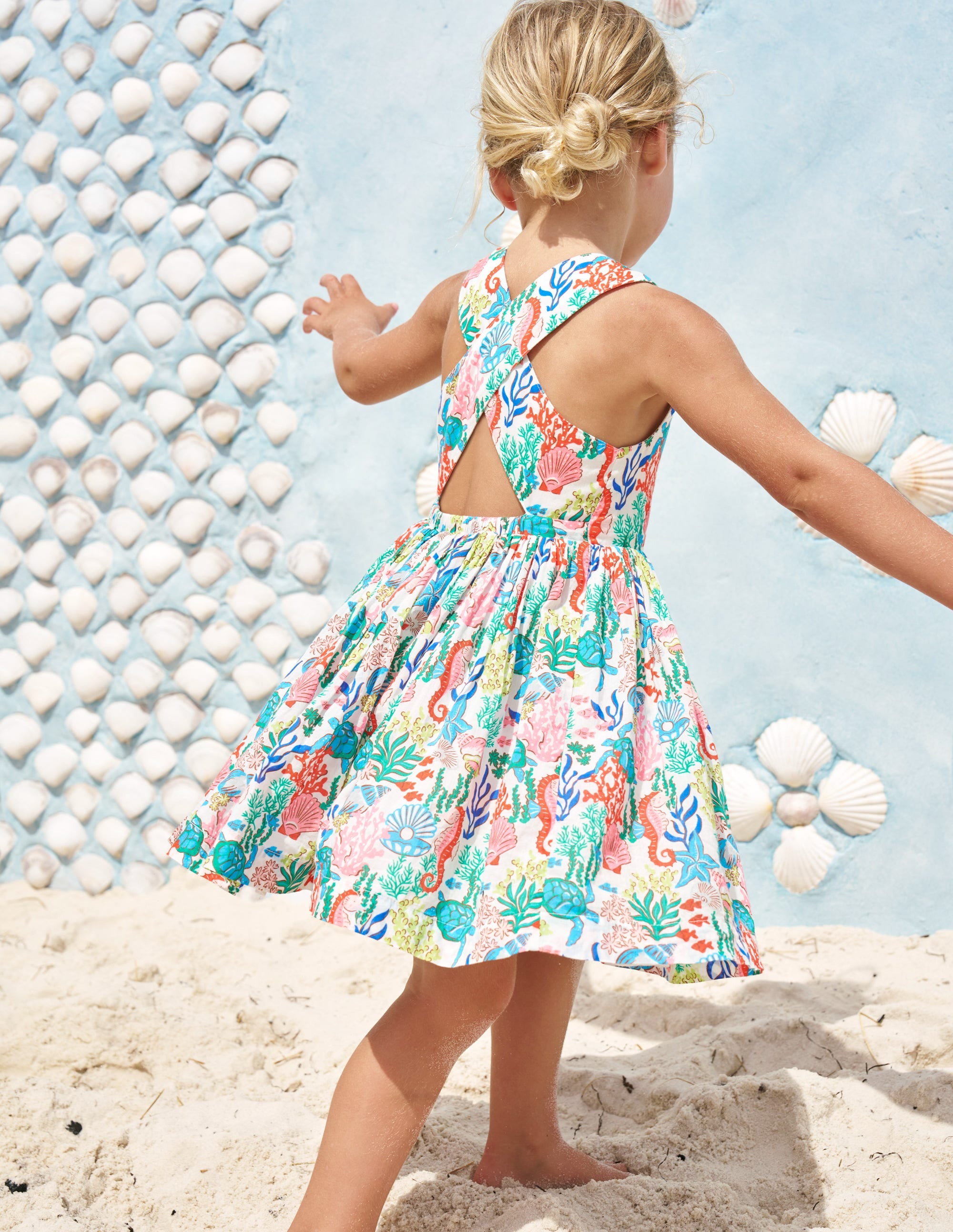 Robe Harper croisée dans le dos-Motif Coral Cove multi - Image 5