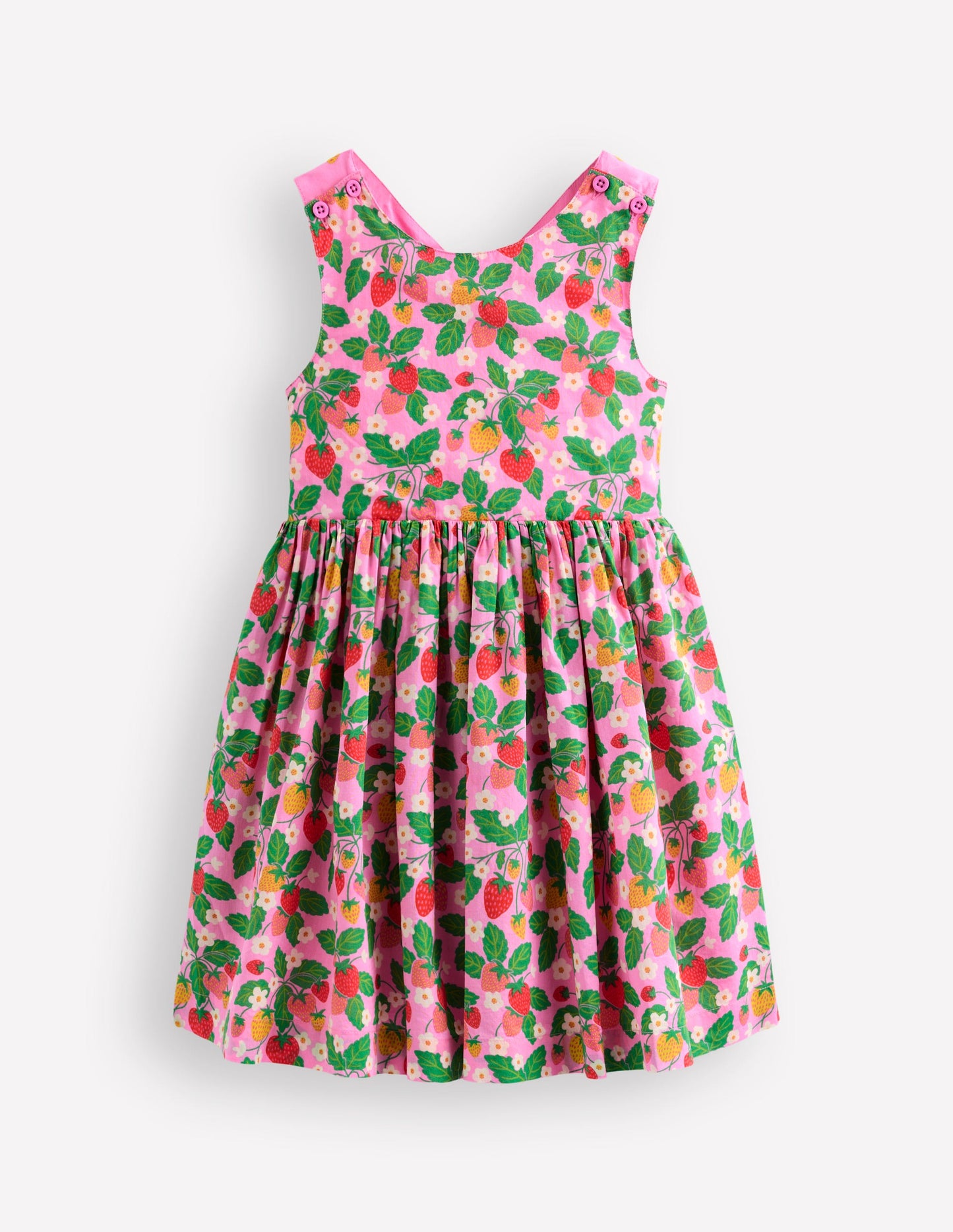 Robe Harper croisée dans le dos-Lit de fraises rose cosmos