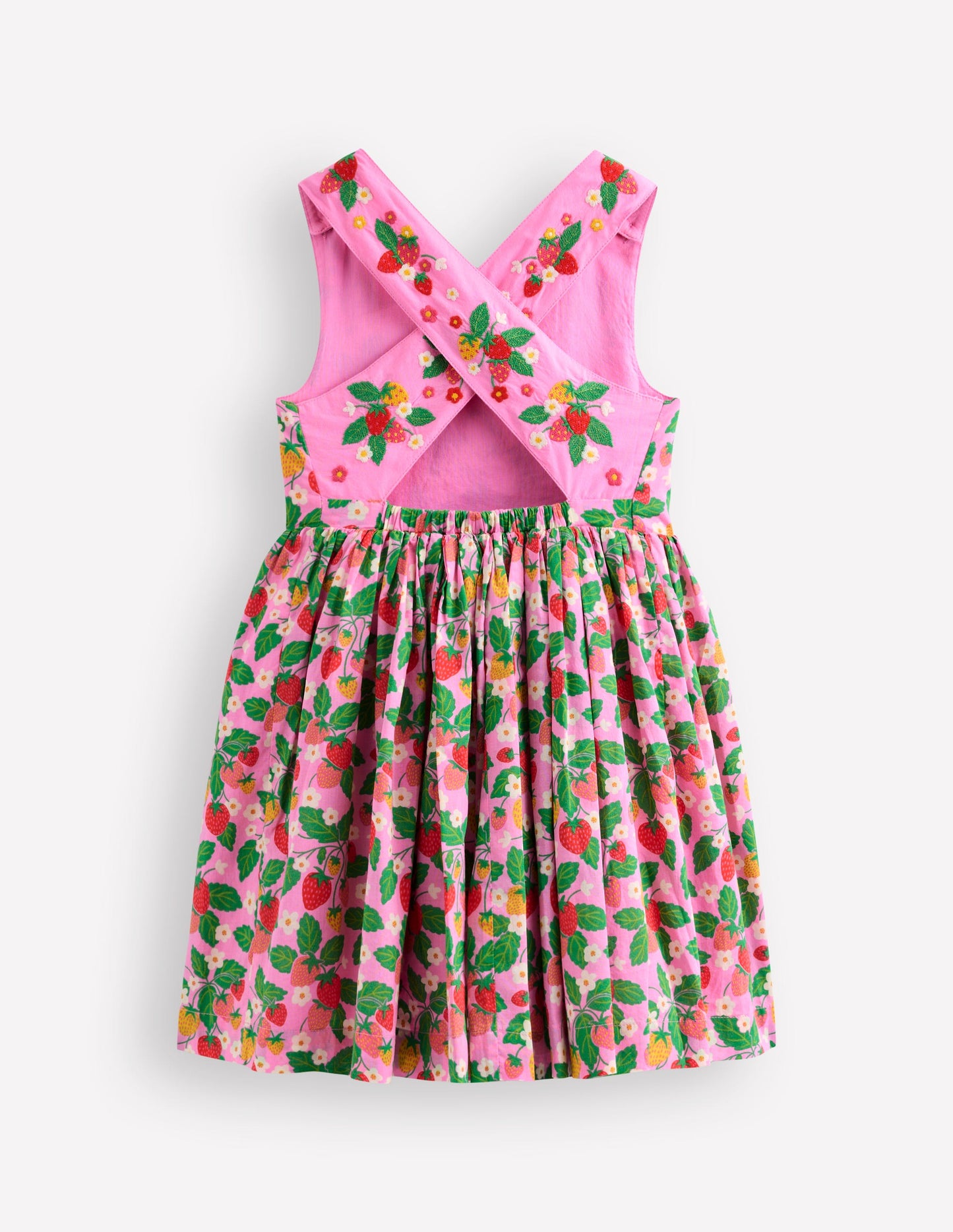 Robe Harper croisée dans le dos-Lit de fraises rose cosmos