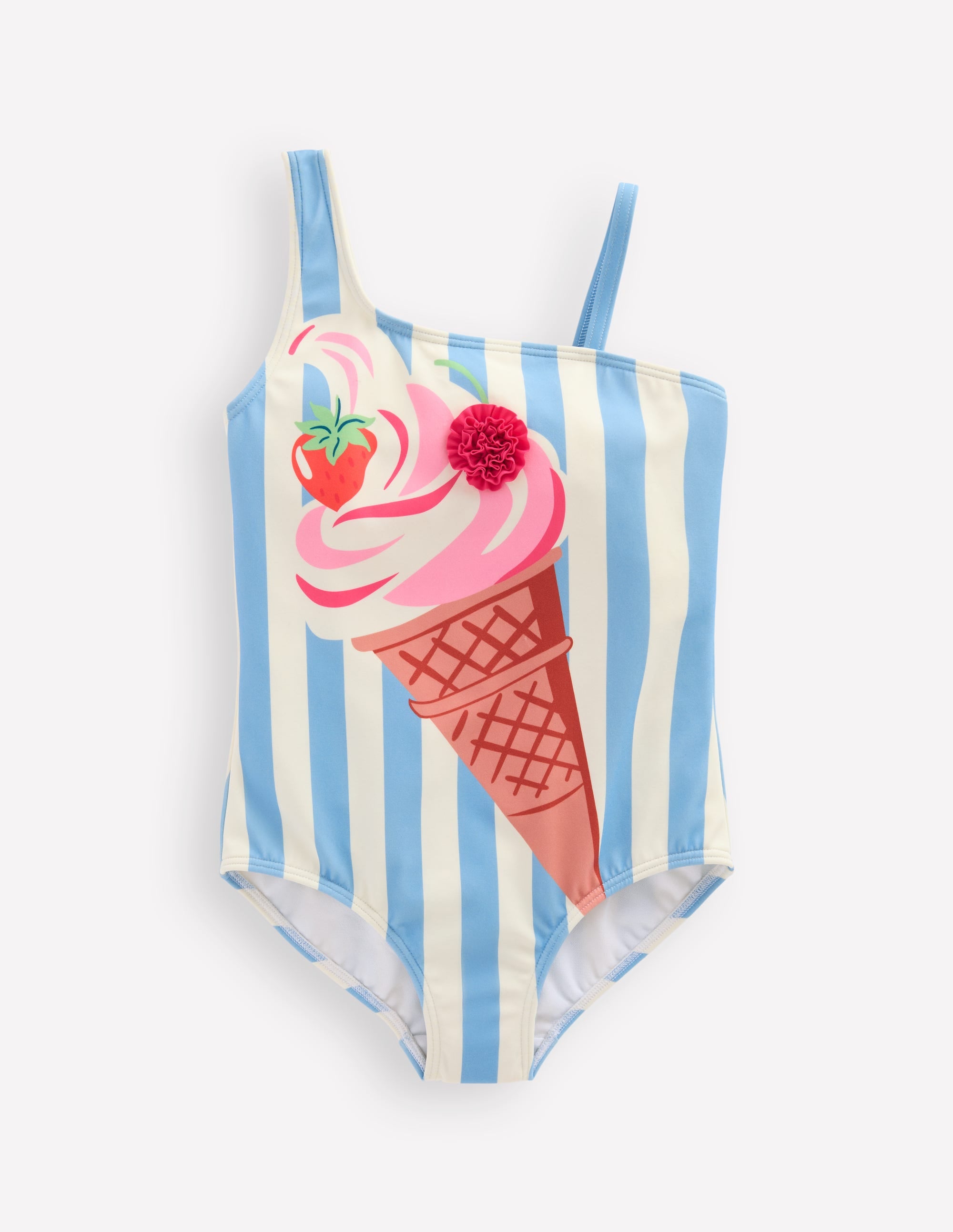 Sunday Badeanzug mit Applikation-Vintage-Blau Eiscreme Streifen - Image 1
