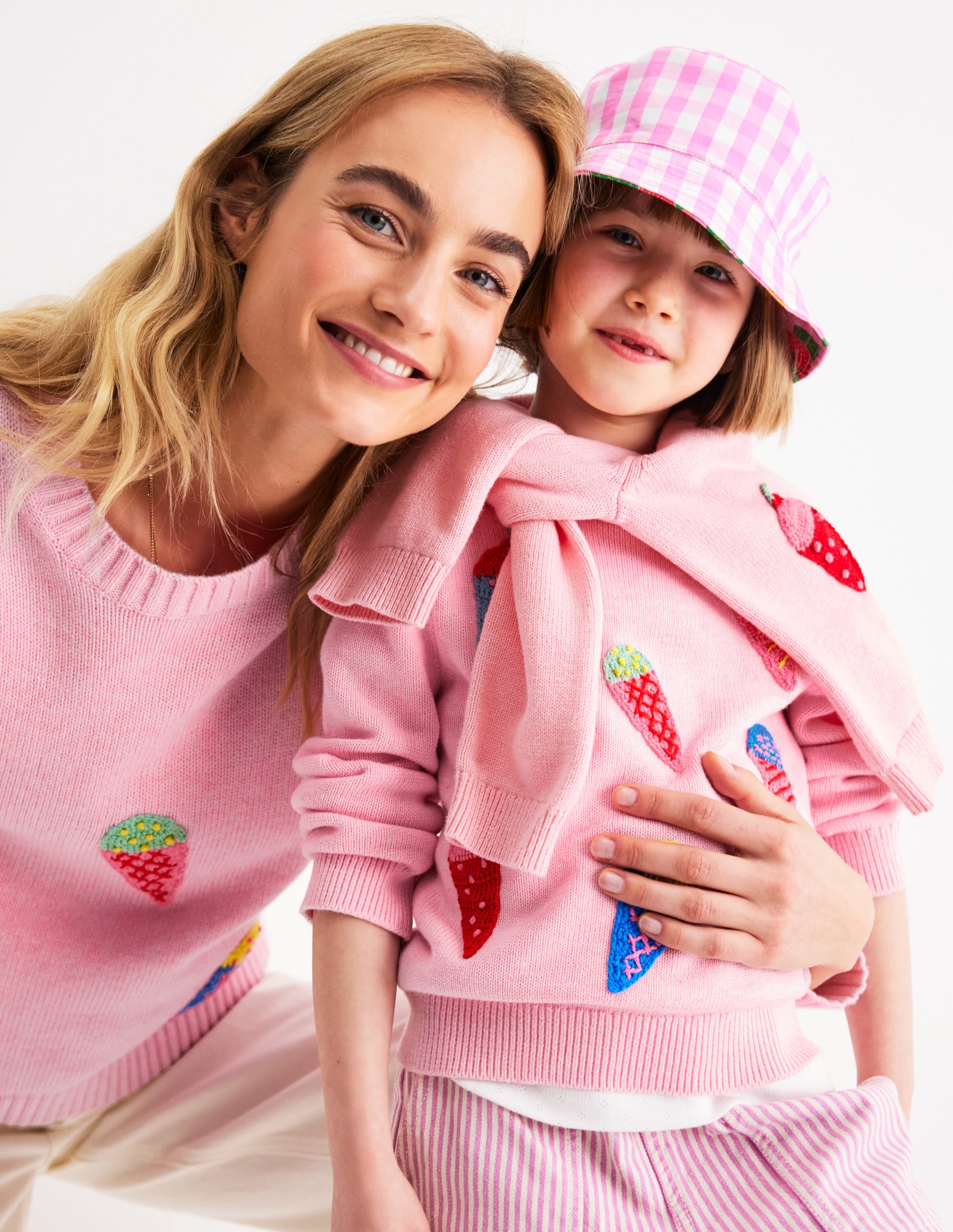 Pull fun Karina en maille crochet-Glaces rose tendre - Image 5