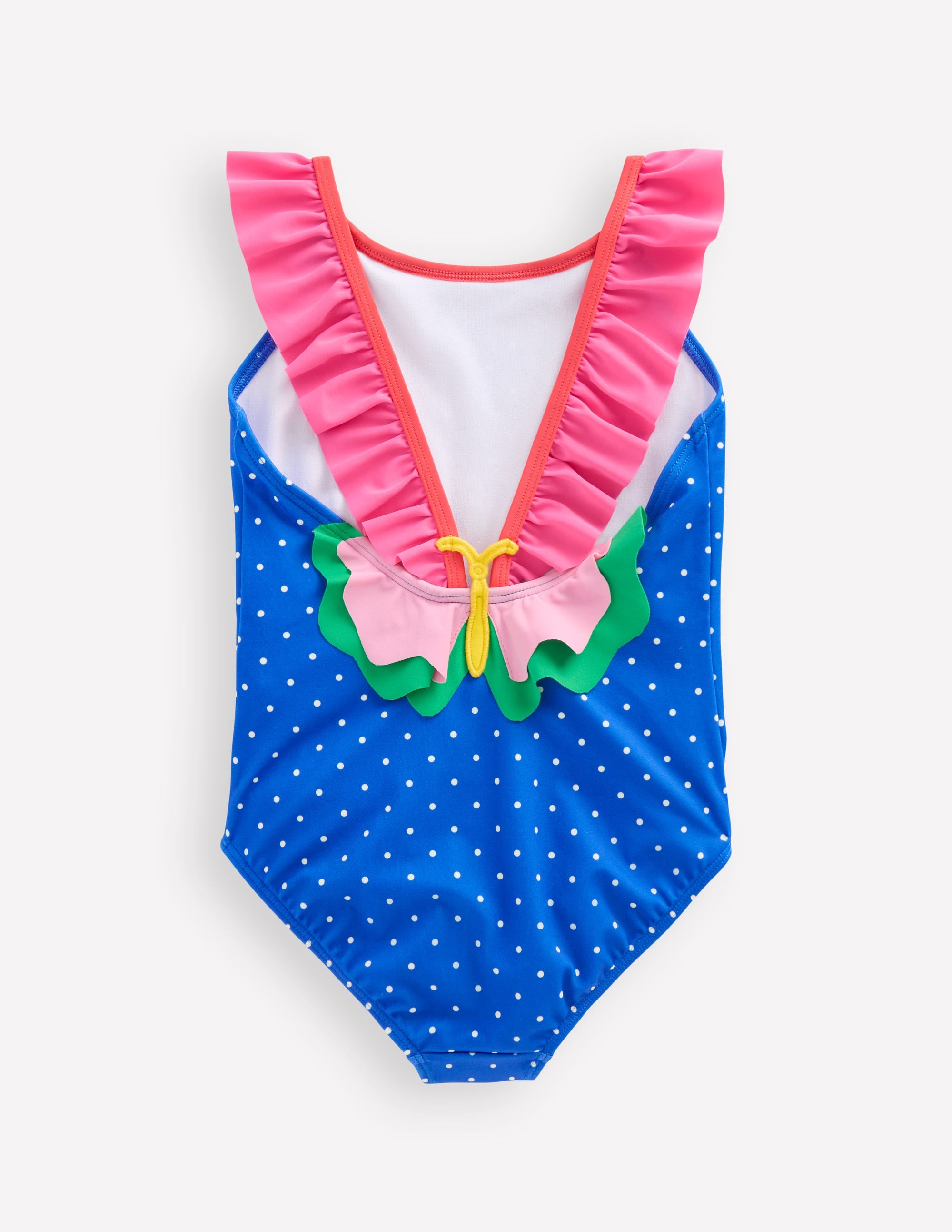 Maillot de bain Hallie à bretelles volantées-Papillon bleu plume de paon - Image 2
