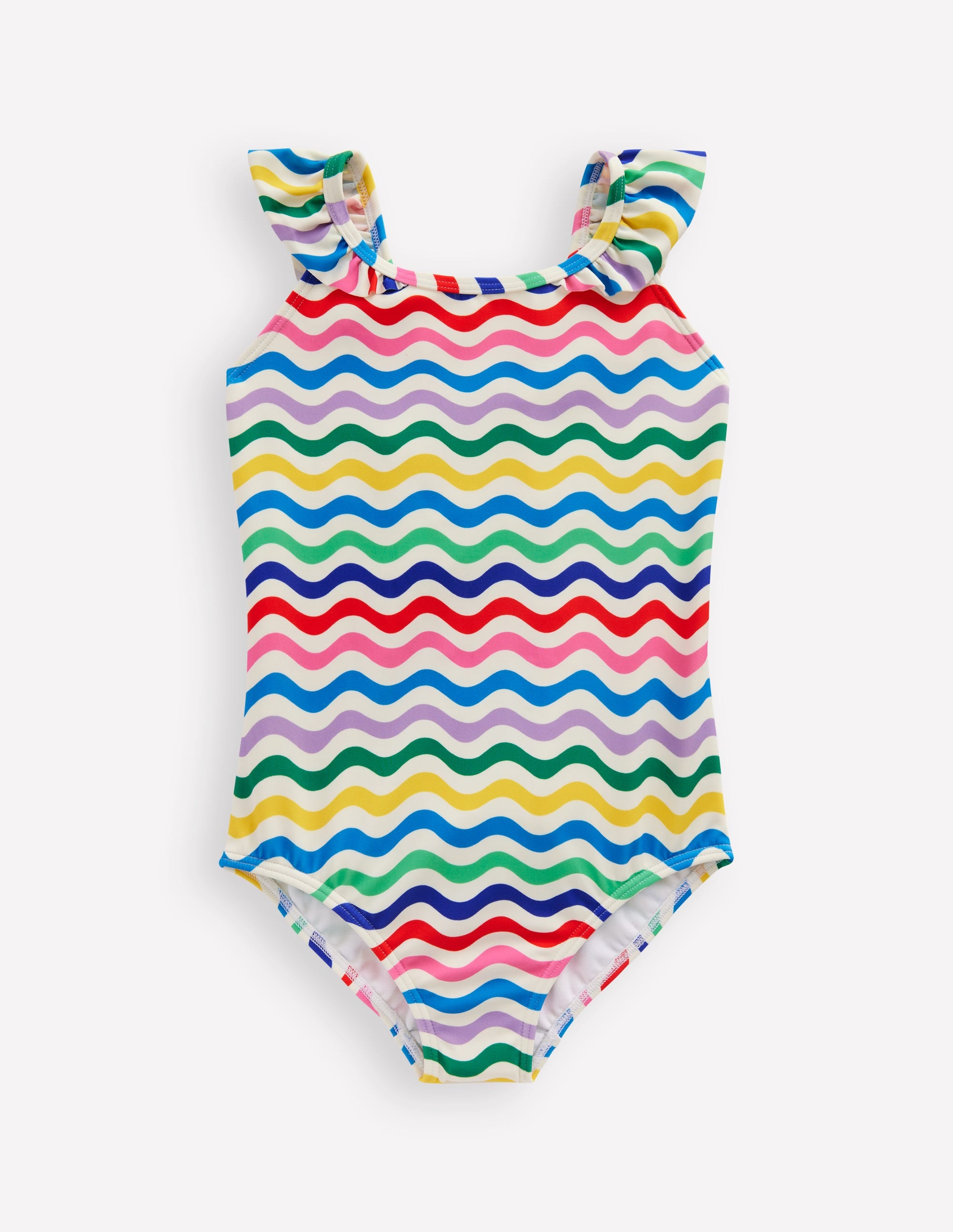 Maillot de bain Hallie à bretelles volantées-Mini vagues multi - Image 1