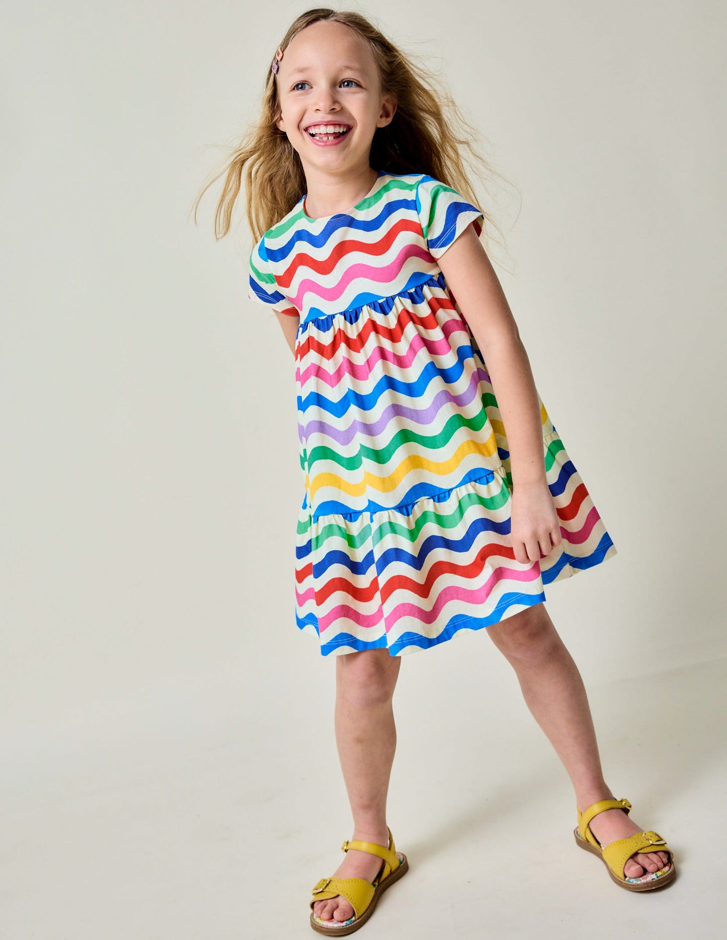 Ariel Twirly Jersey Dress-Multi Wave