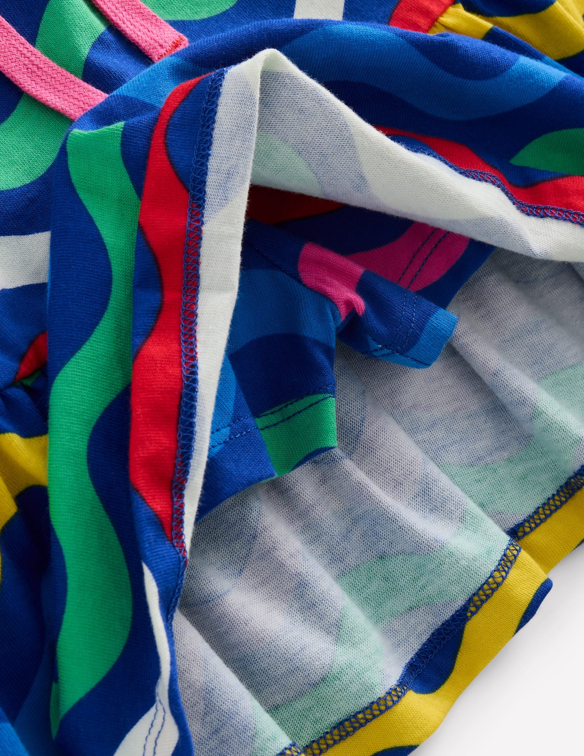 Gestufter Jersey-Skort-Leuchtendes Blau Wellen Streifen - Image 3