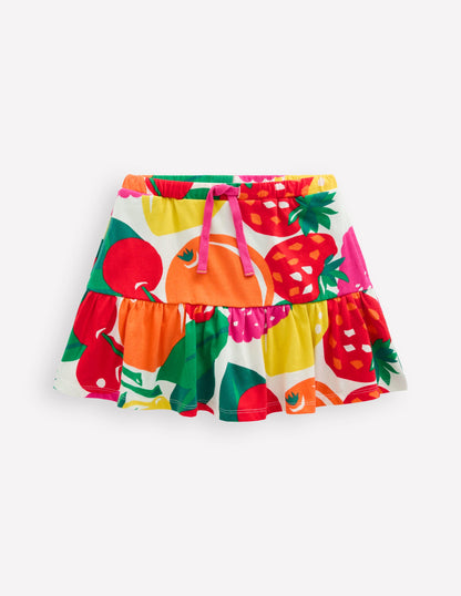 Gestufter Jersey-Skort-Bunt Riesenfrüchte