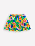 Jupe-short volantée en jersey-Motif Abstract Palm multi