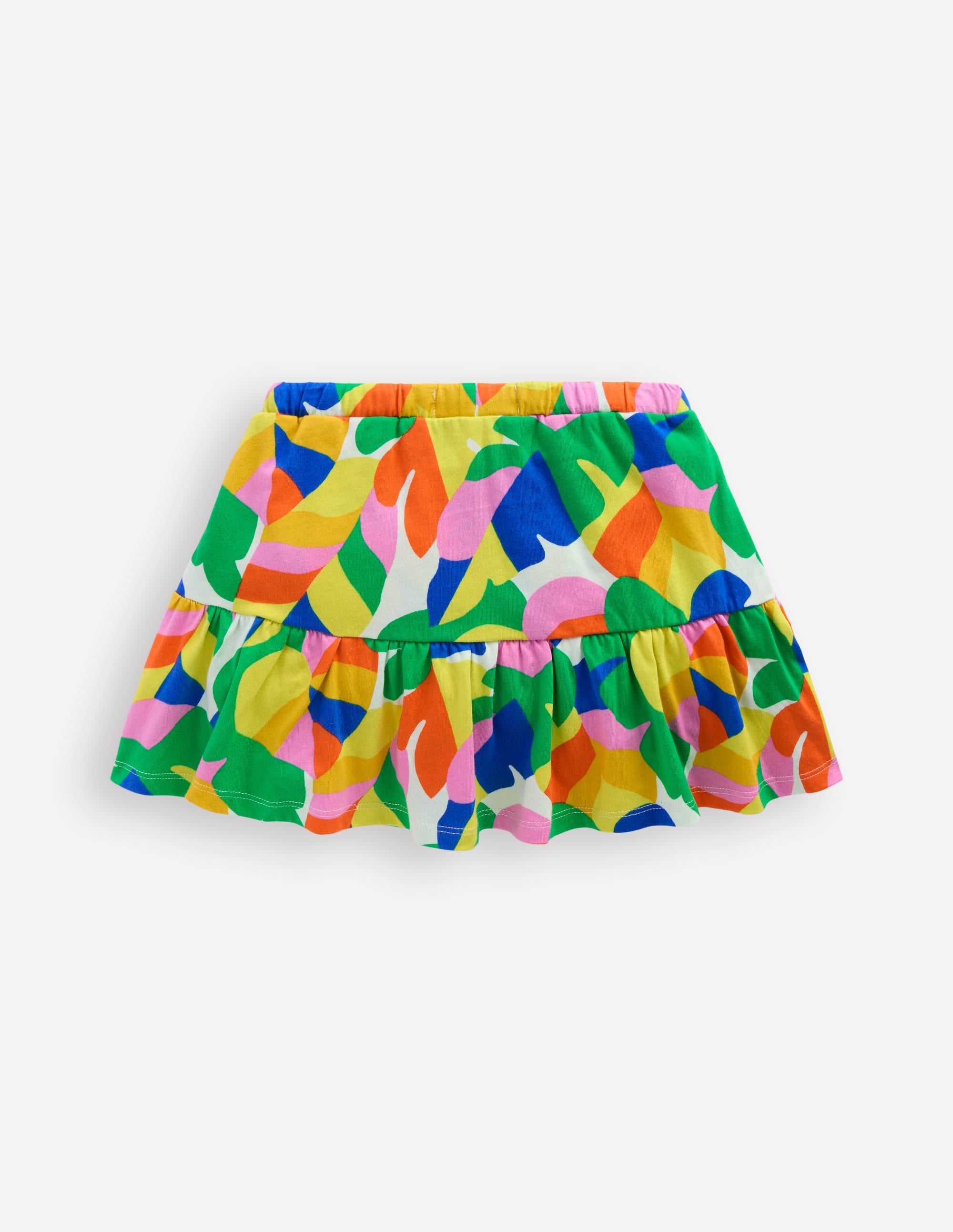 Jupe-short volantée en jersey-Motif Abstract Palm multi - Image 2