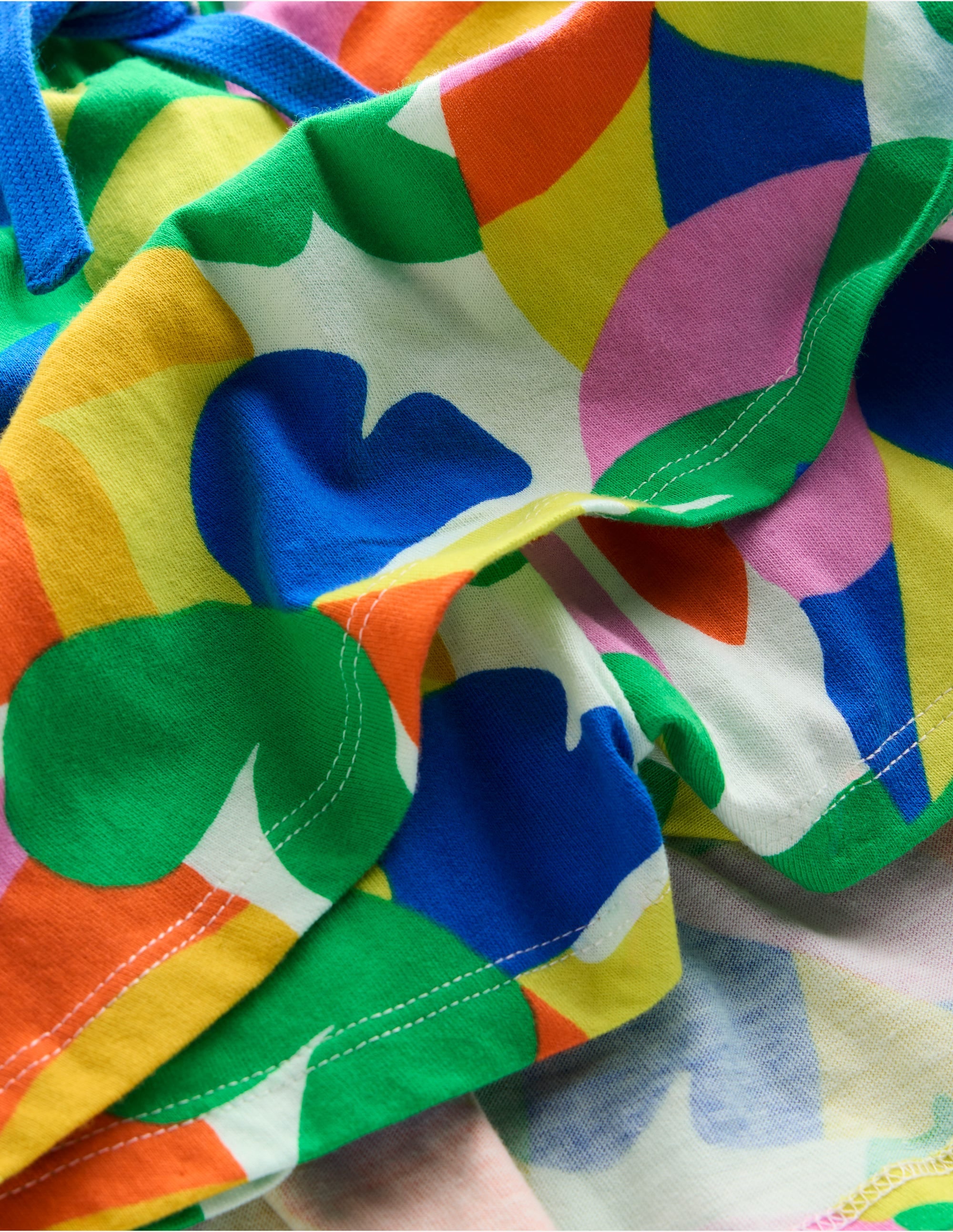Jupe-short volantée en jersey-Motif Abstract Palm multi - Image 3
