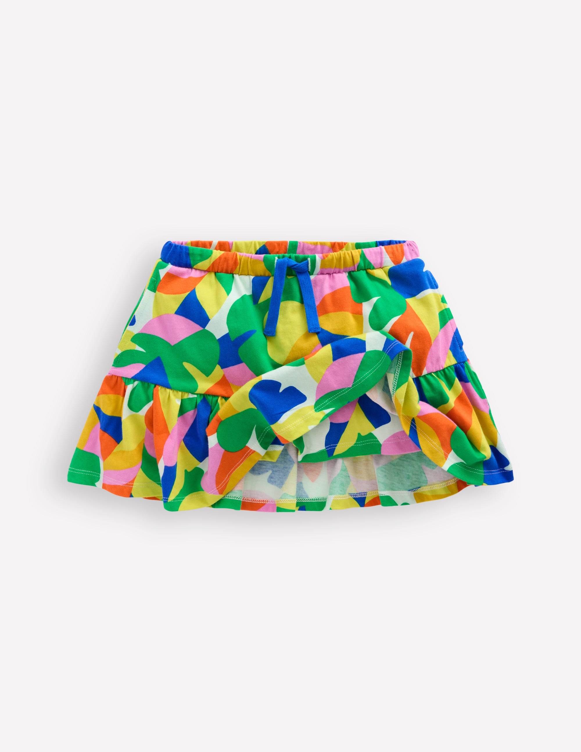 Jupe-short volantée en jersey-Motif Abstract Palm multi - Image 4