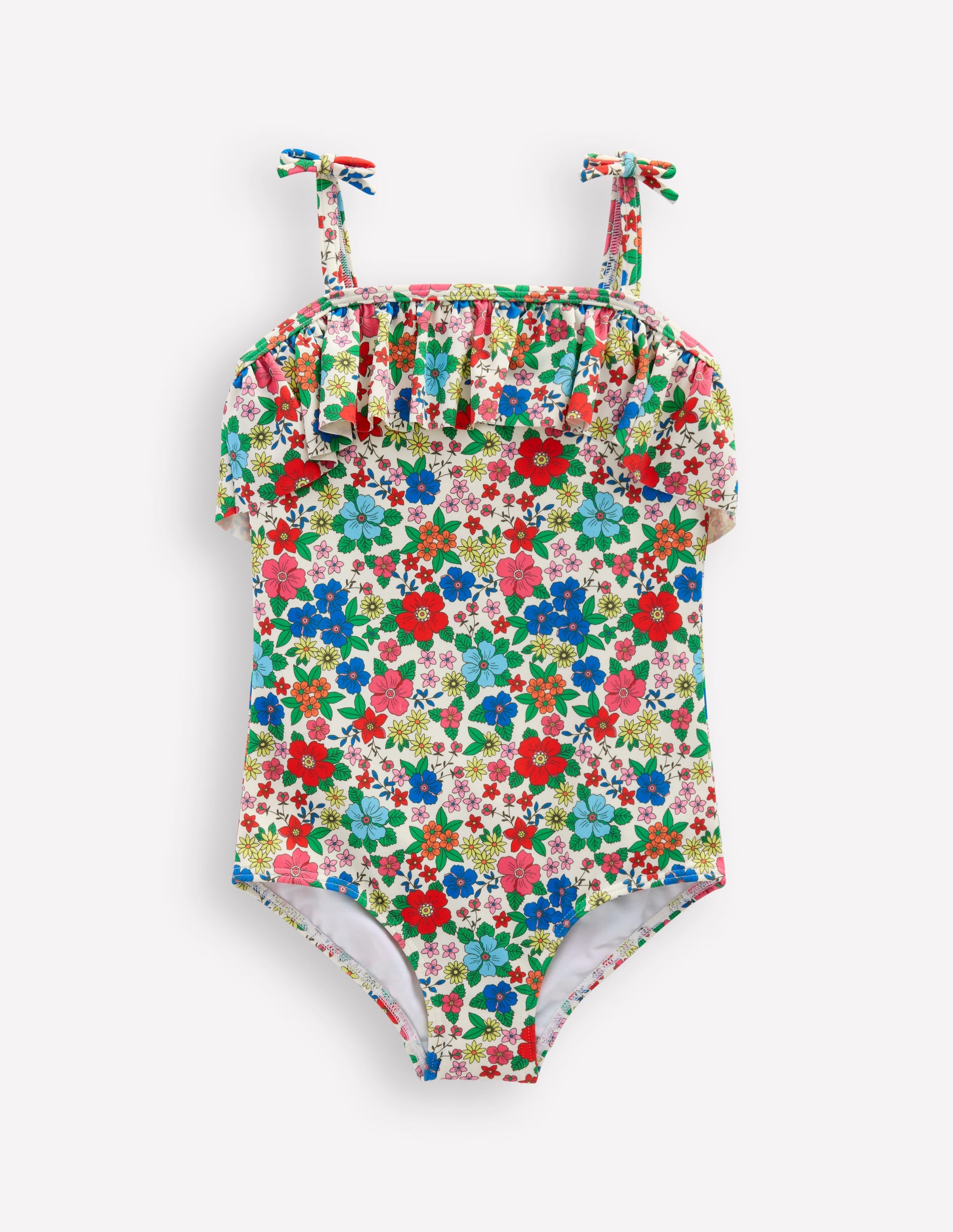 Maillot de bain à volants avec liens à nouer-Motif Holiday Flowerbed multi - Image 1
