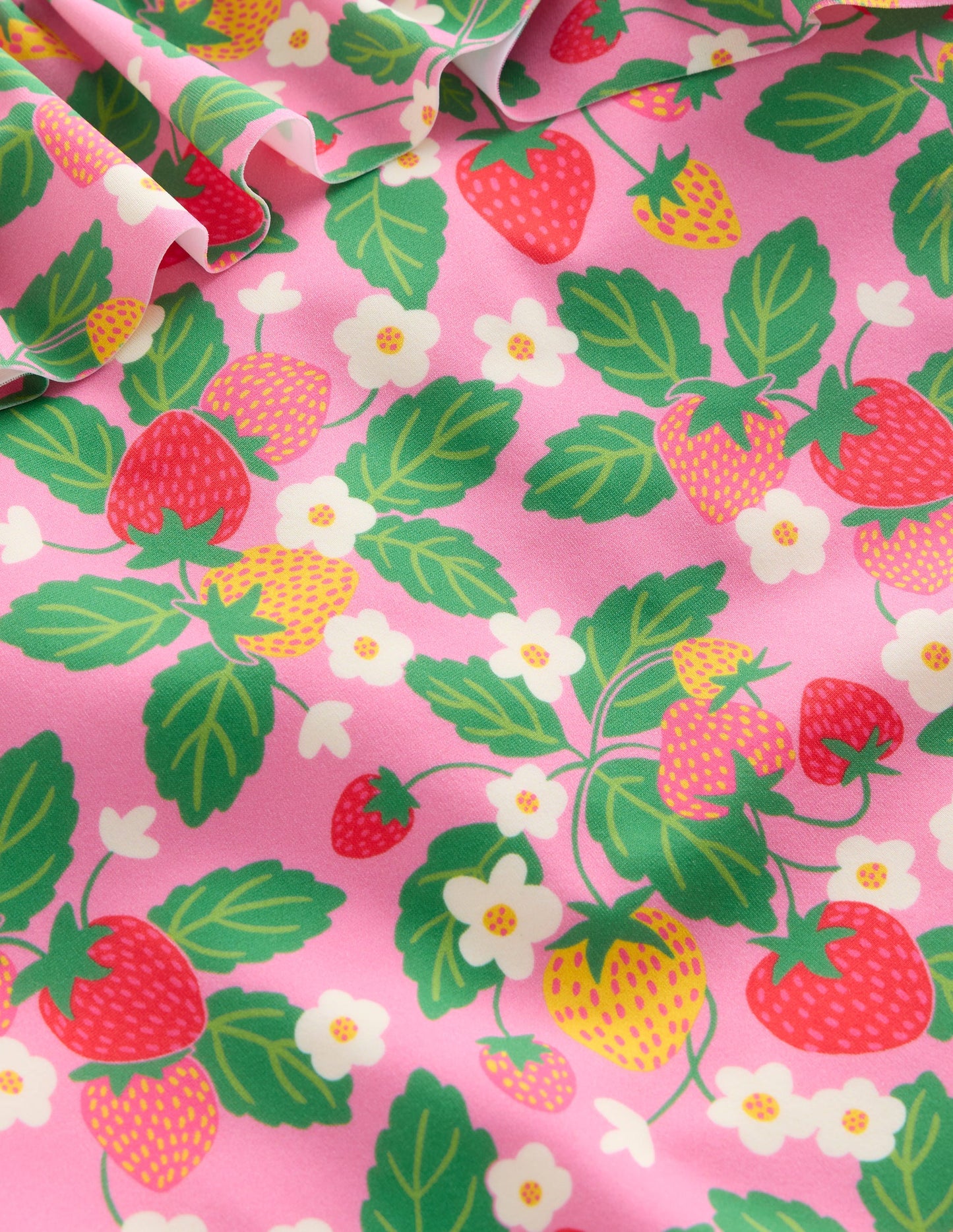 Frill Tie Detail Swimsuit-Pink Strawberry Patch