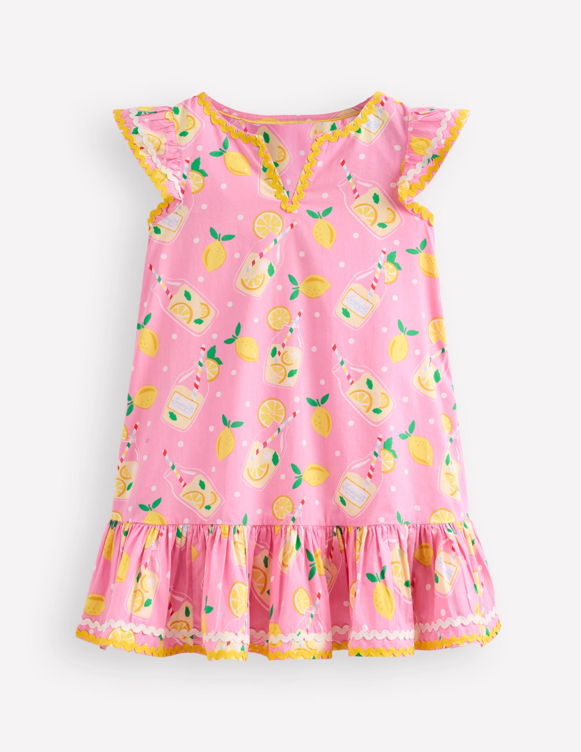 Robe de plage Emmy tissée-Limonade rose craie - Image 2