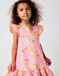 Robe de plage Emmy tissée-Limonade rose craie
