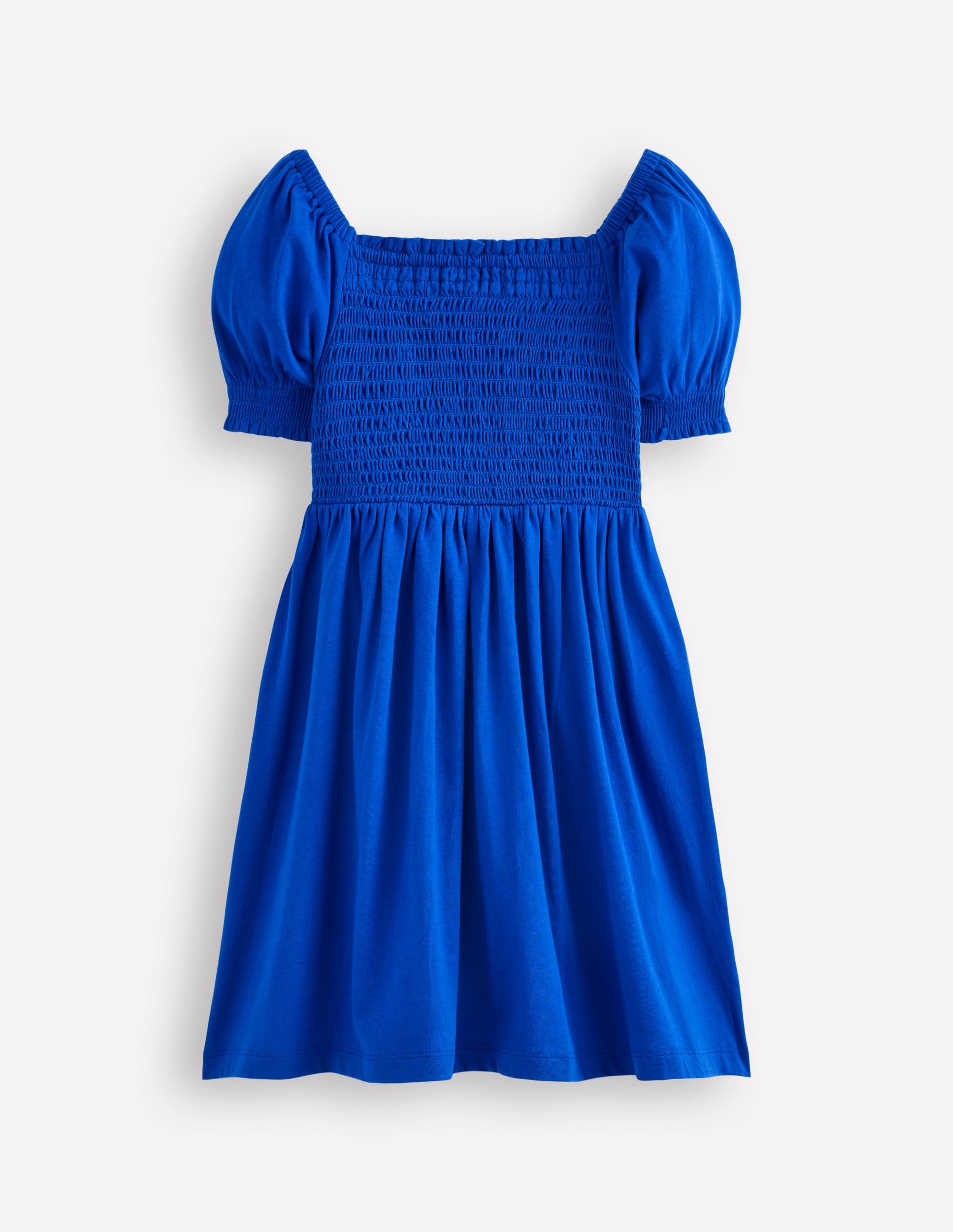 Clare Gesmoktes Kleid mit Applikation-Blau Safari Tiere - Image 2