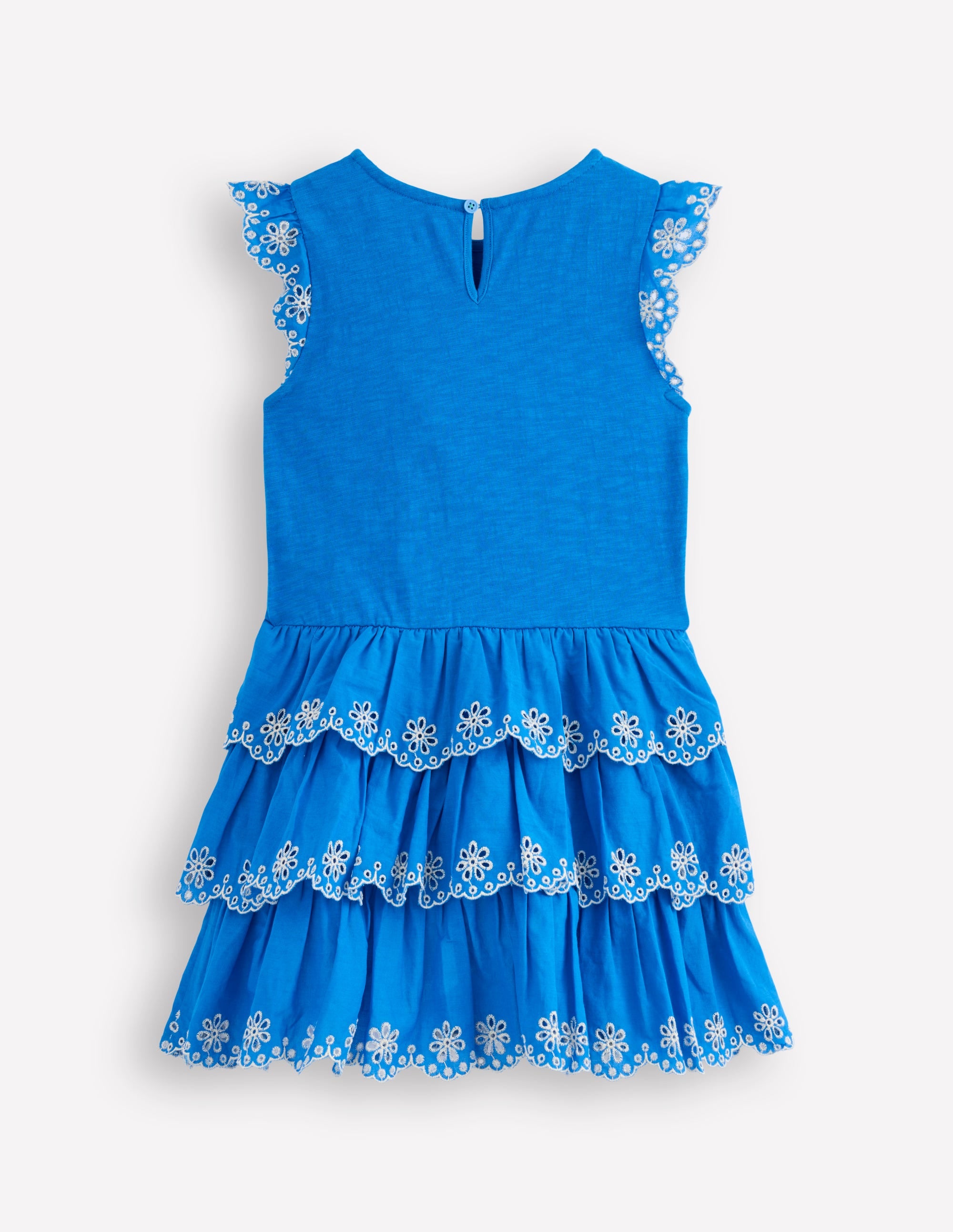 Jerseykleid mit Lochstickerei-Himmelblau - Image 2