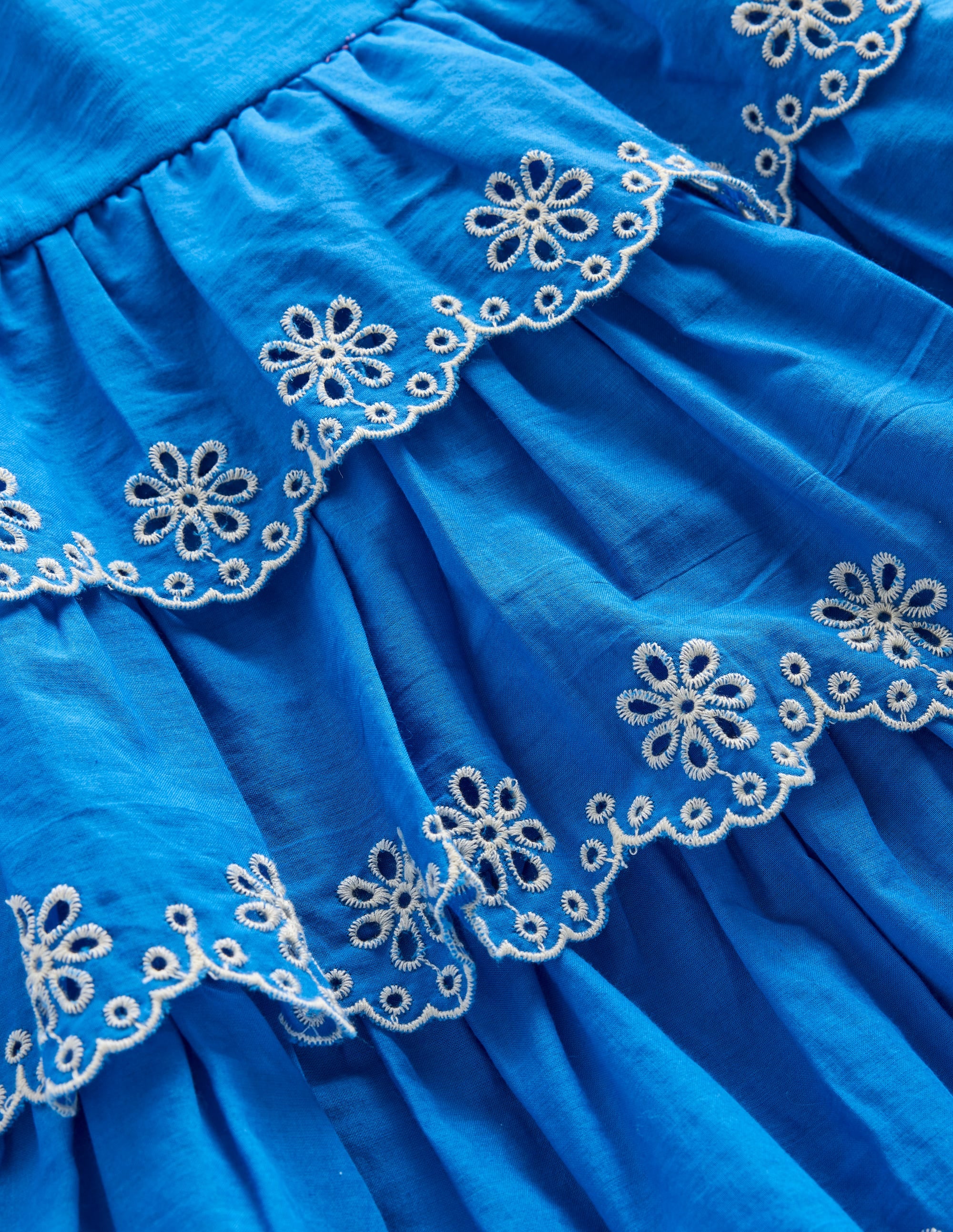 Jerseykleid mit Lochstickerei-Himmelblau - Image 3
