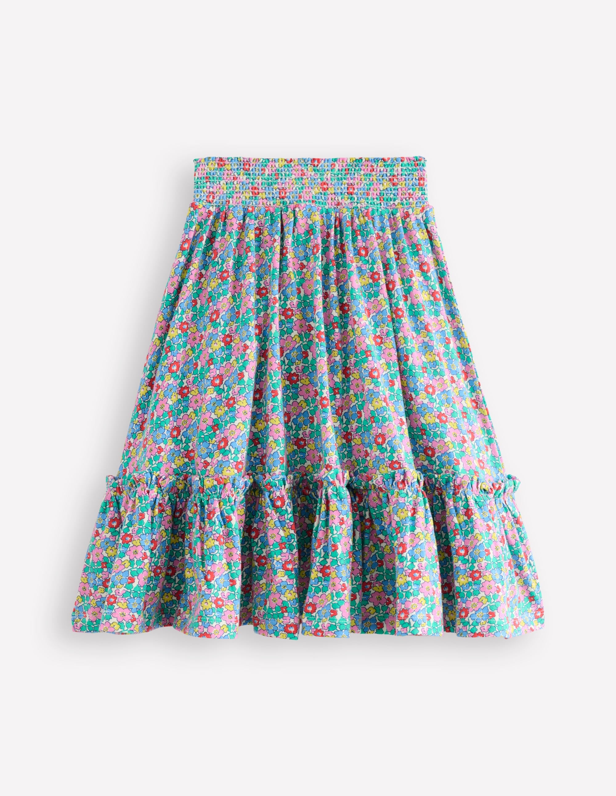 Jupe midi en jersey-Bunt Blumenbeet - Image 2