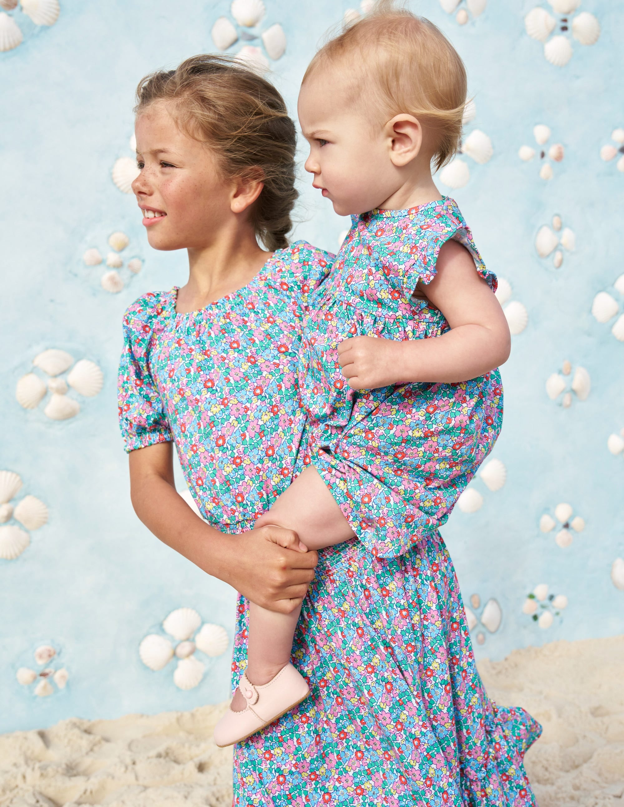 Jupe midi en jersey-Bunt Blumenbeet - Image 5