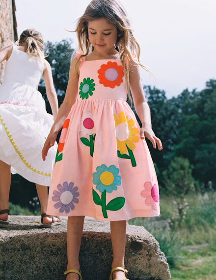 Annalisa Sommerkleid mit Applikation-Rosa, Blume