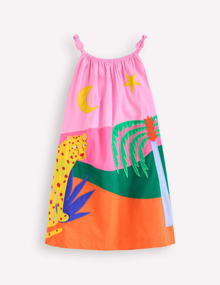 Trägerkleid mit Applikation-Vintage-Mauve