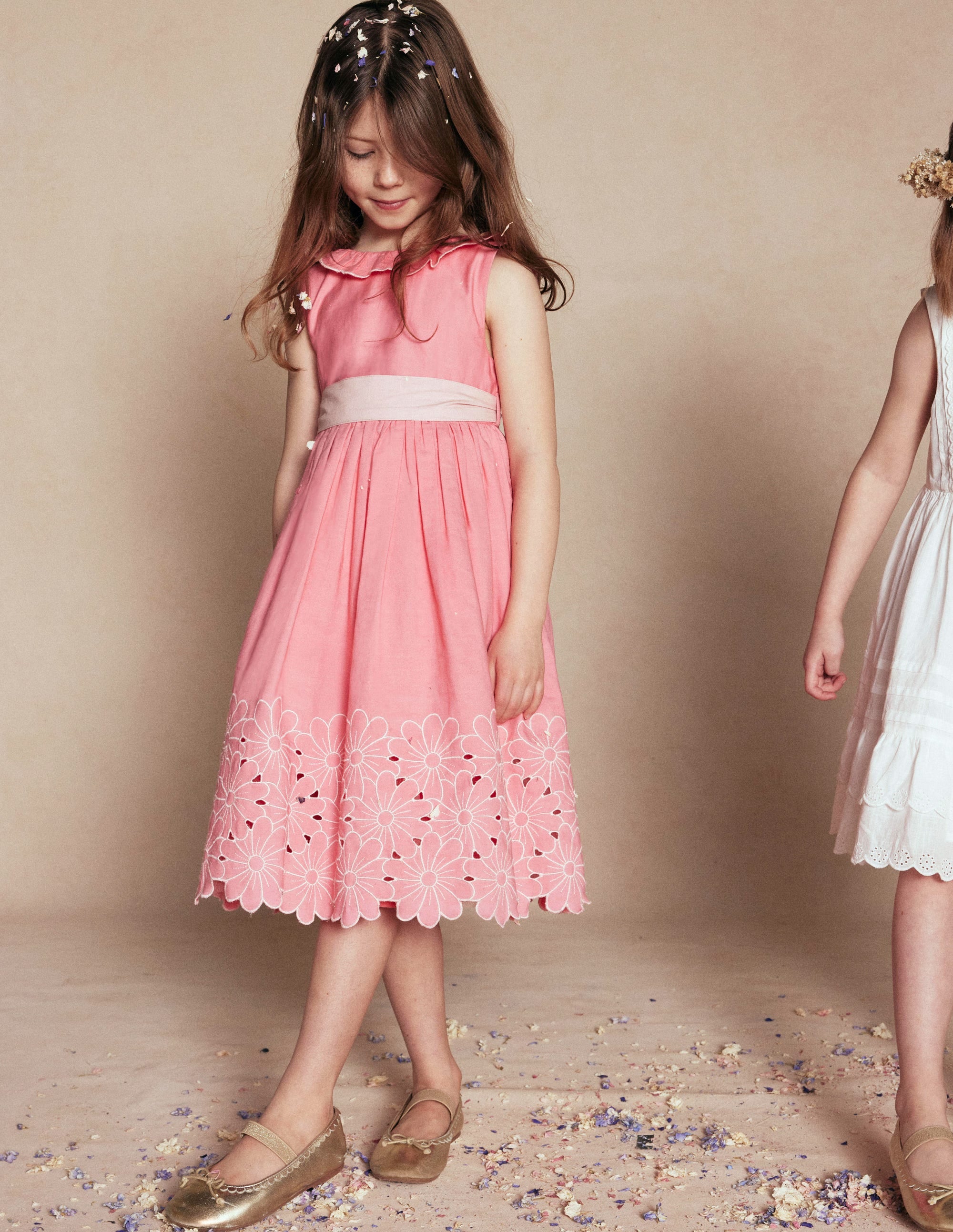 Kleid für besondere Anlässe mit Blumensaum-Lachsrosa - Image 4