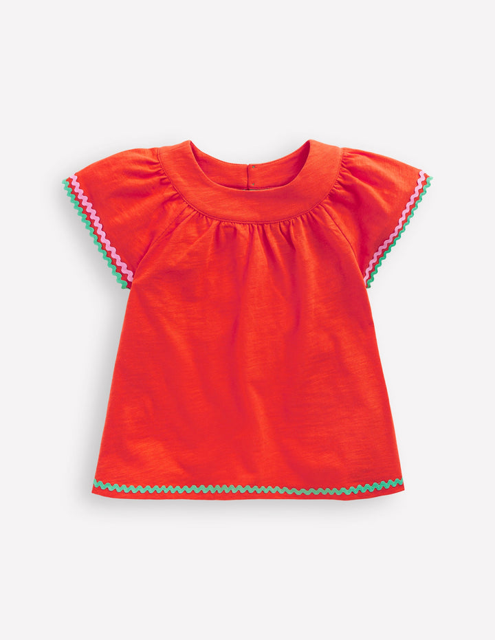 Joli top à détails-Rouge pétard