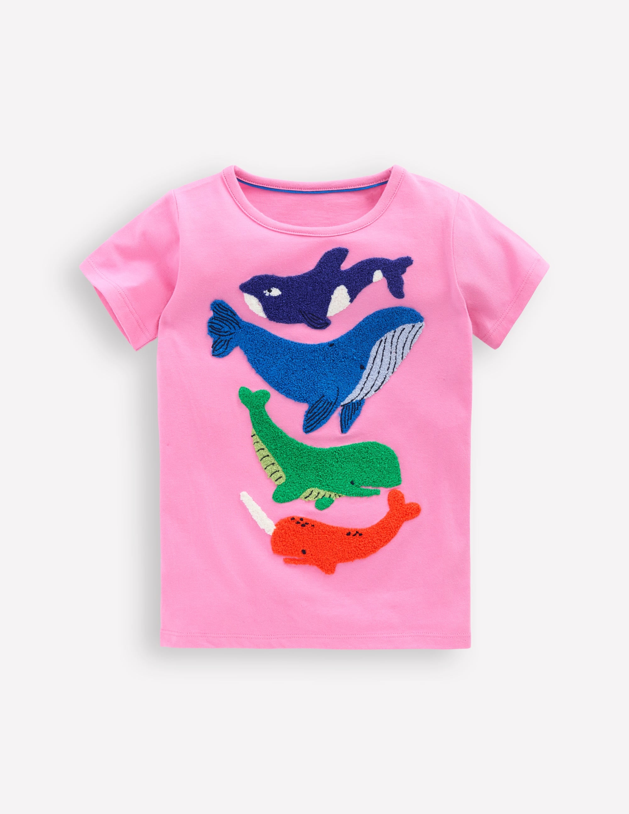 T-shirt Bay en bouclé-Baleines mauve vintage - Image 1