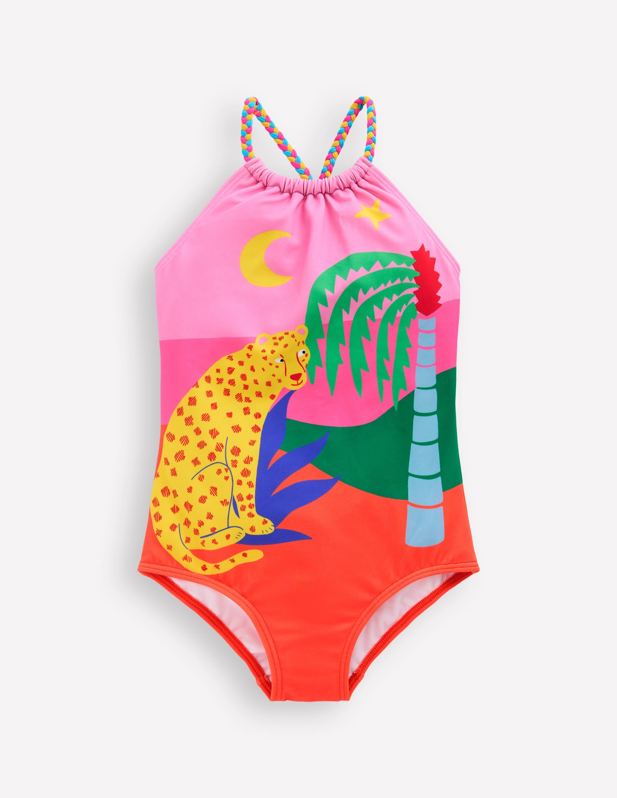 Maillot de bain à boucle au dos-Motif jungle placé - Image 1