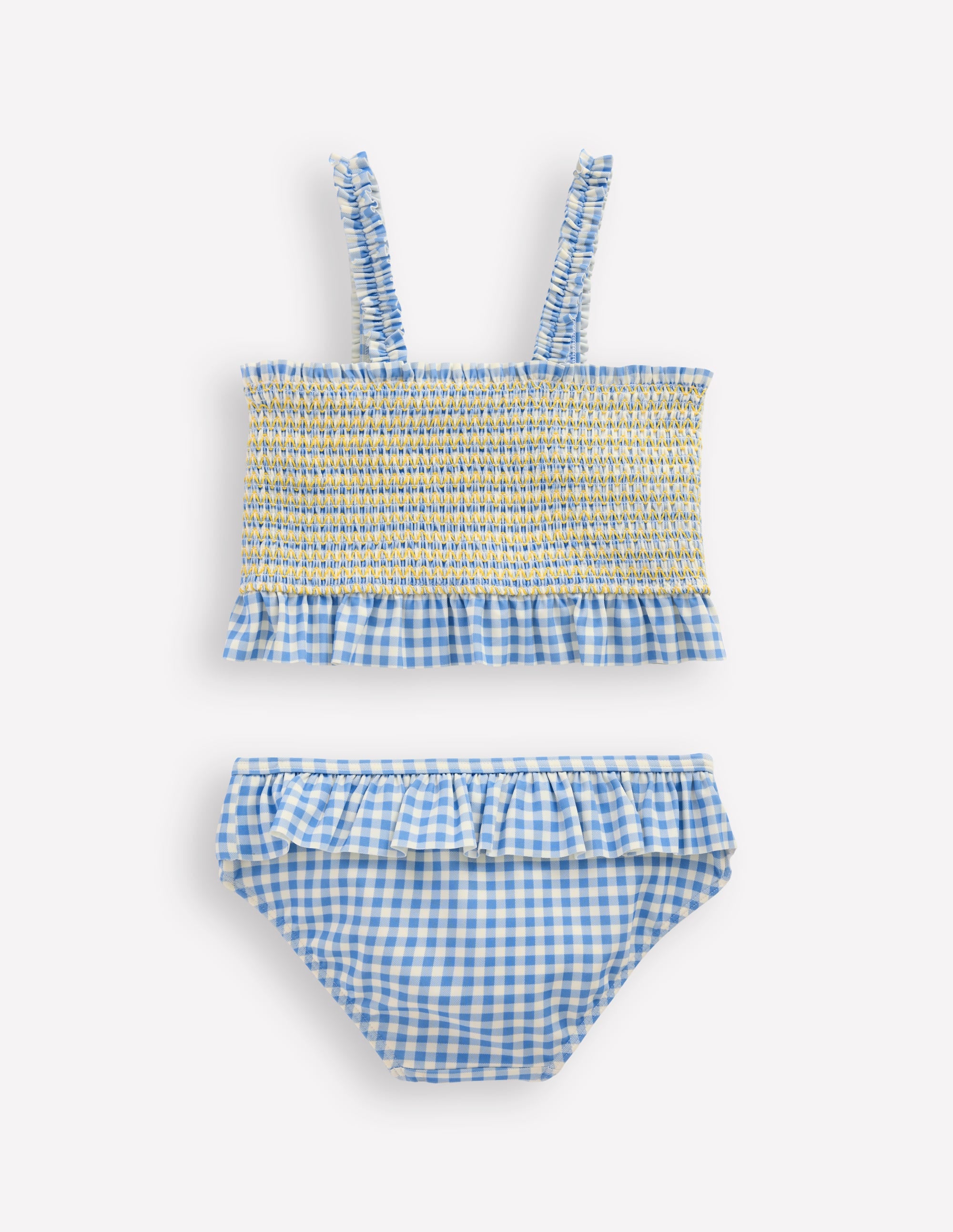 Hübscher Bikini mit Schößchen-Gesmokt Vichykaro Gänseblümchen - Image 2