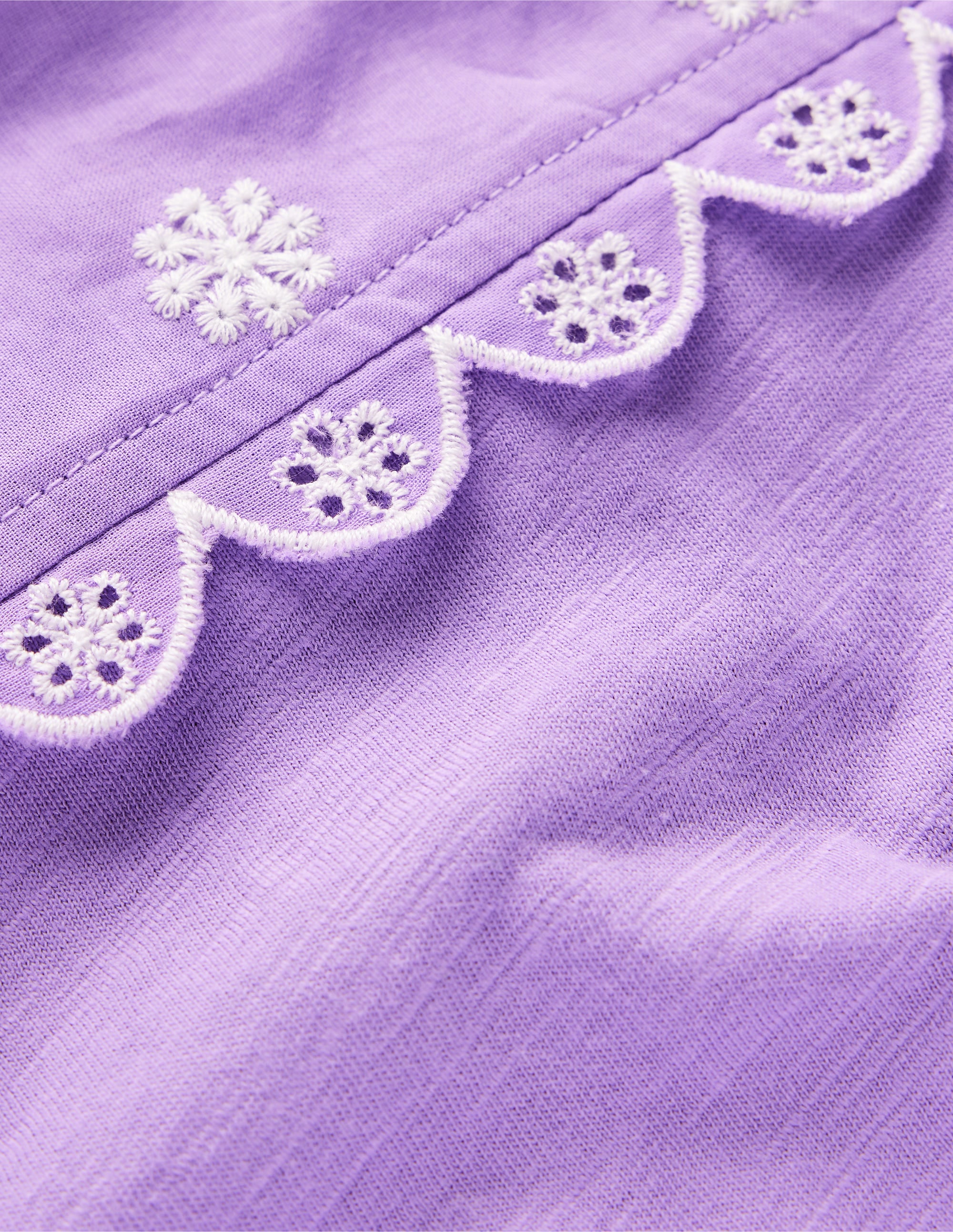 Broderie Sleeve Tee-Aster Purple - Image 3