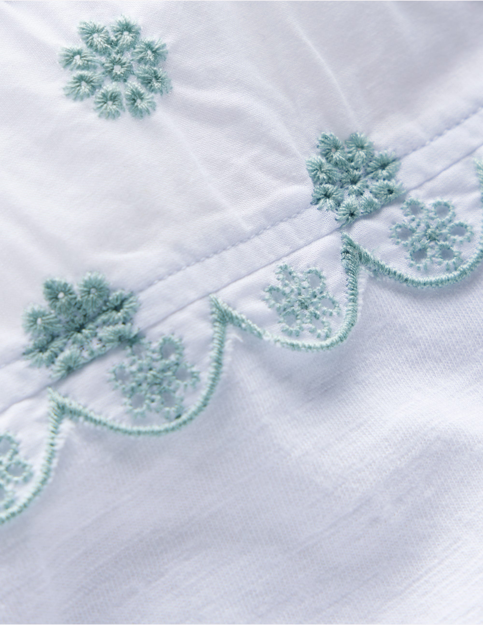 T-shirt à manches en broderie anglaise-Blanc - Image 3