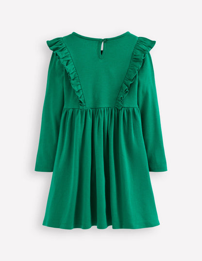 Robe corsage brodée-Vert joyau-3