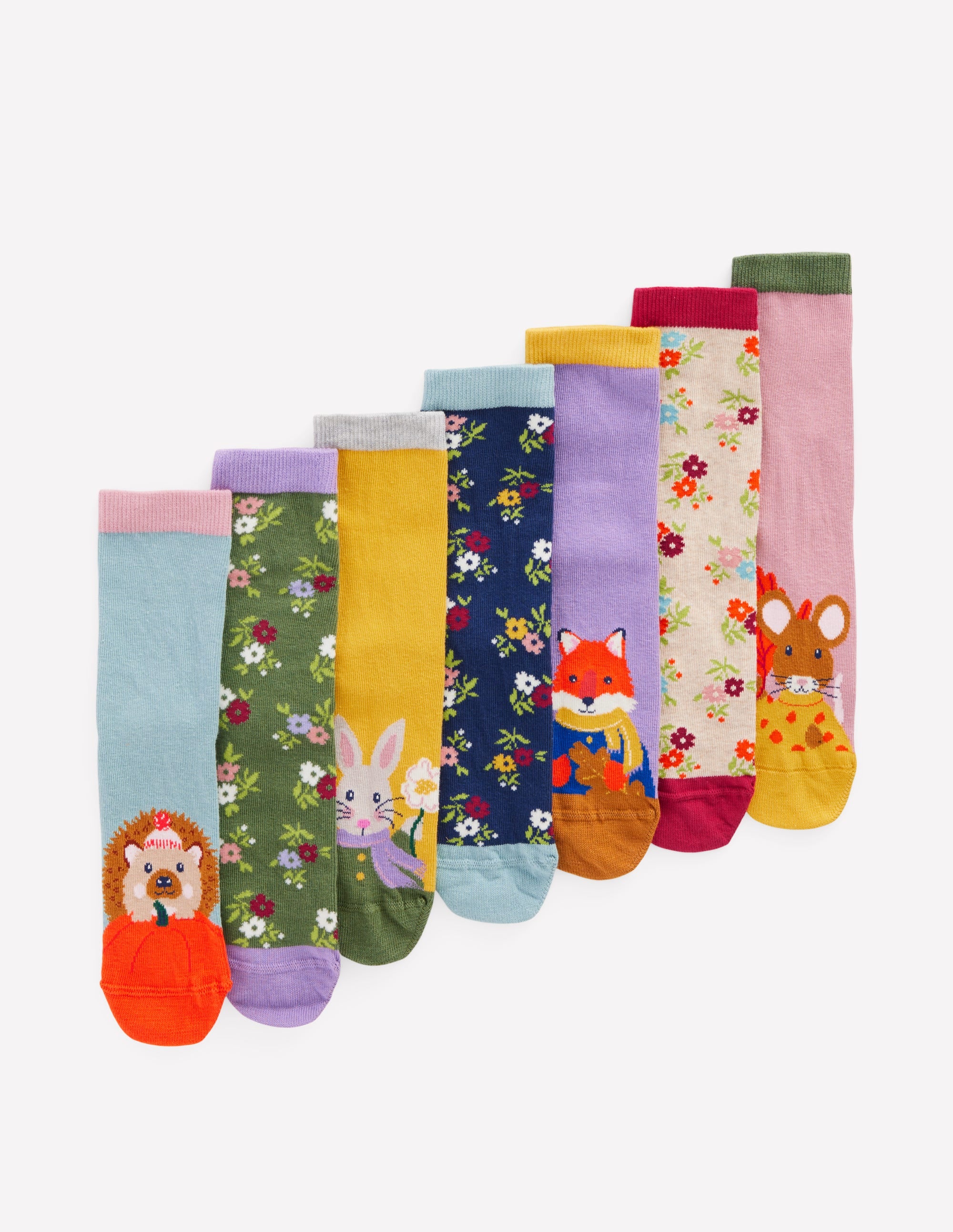 Socken im 7er-Pack-Herbsttiere - Image 1