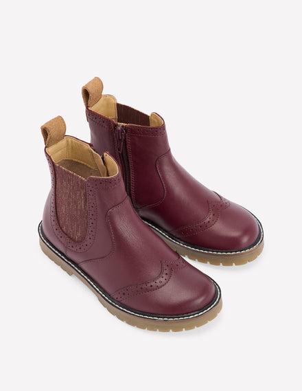 Chelsea-Stiefel aus Leder-Oxblood