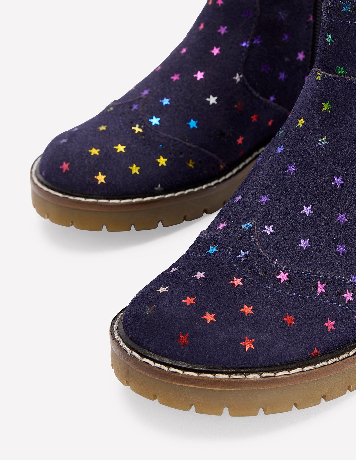 Bottines Chelsea en cuir-Étoiles bleu marine universitaire métallisé