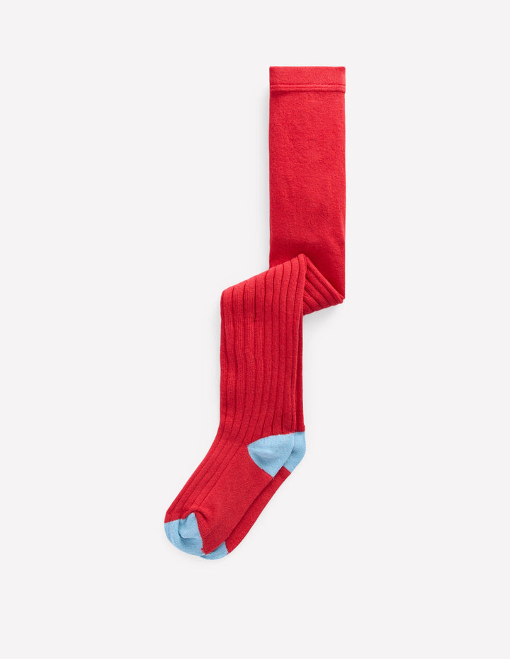 Gerippte Baby-Strumpfhose-Lackrot